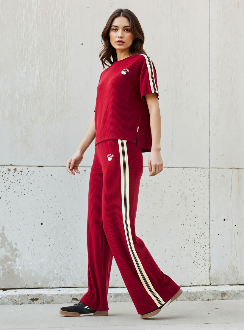 بنطلون تراك بطبعة هيلو كيتي وخصر متوسط الارتفاع-women-clothing-bottoms-trousers-image-4