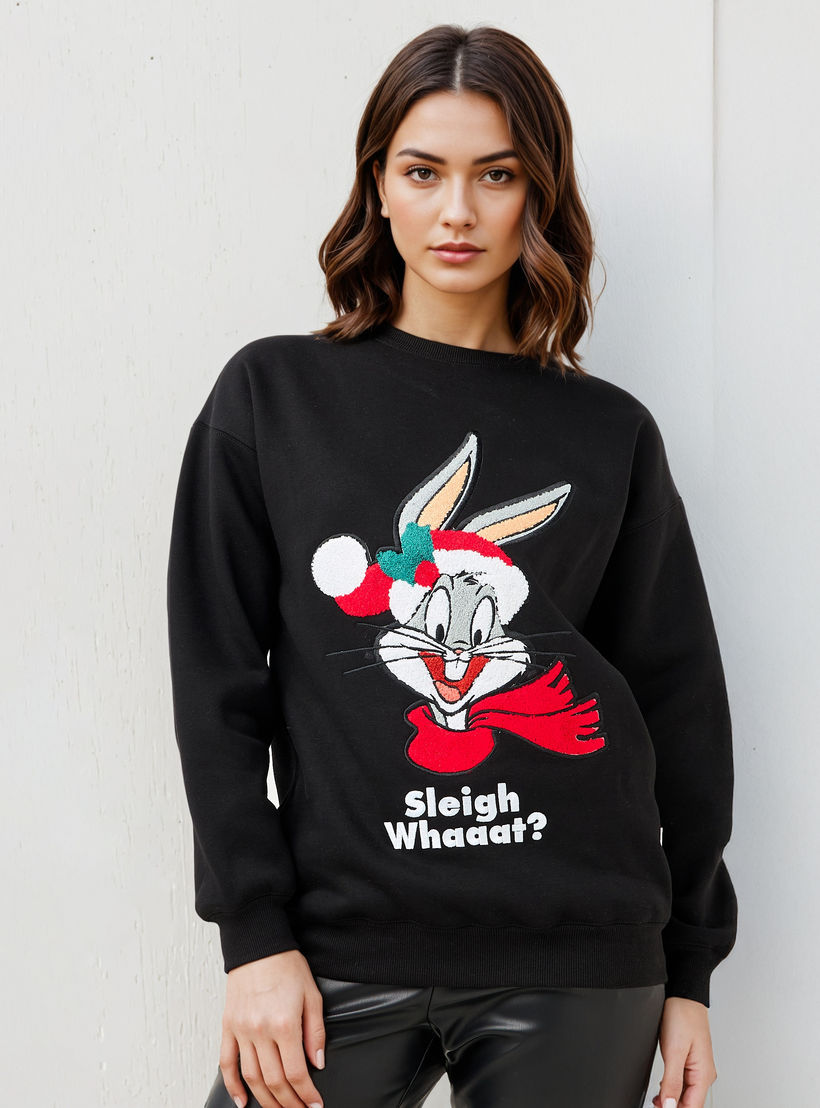 سويت شيرت فضفاض بتطريزات لوني تونز-women-winterwear-hoodiesandsweatshirts-sweatshirts-image-5