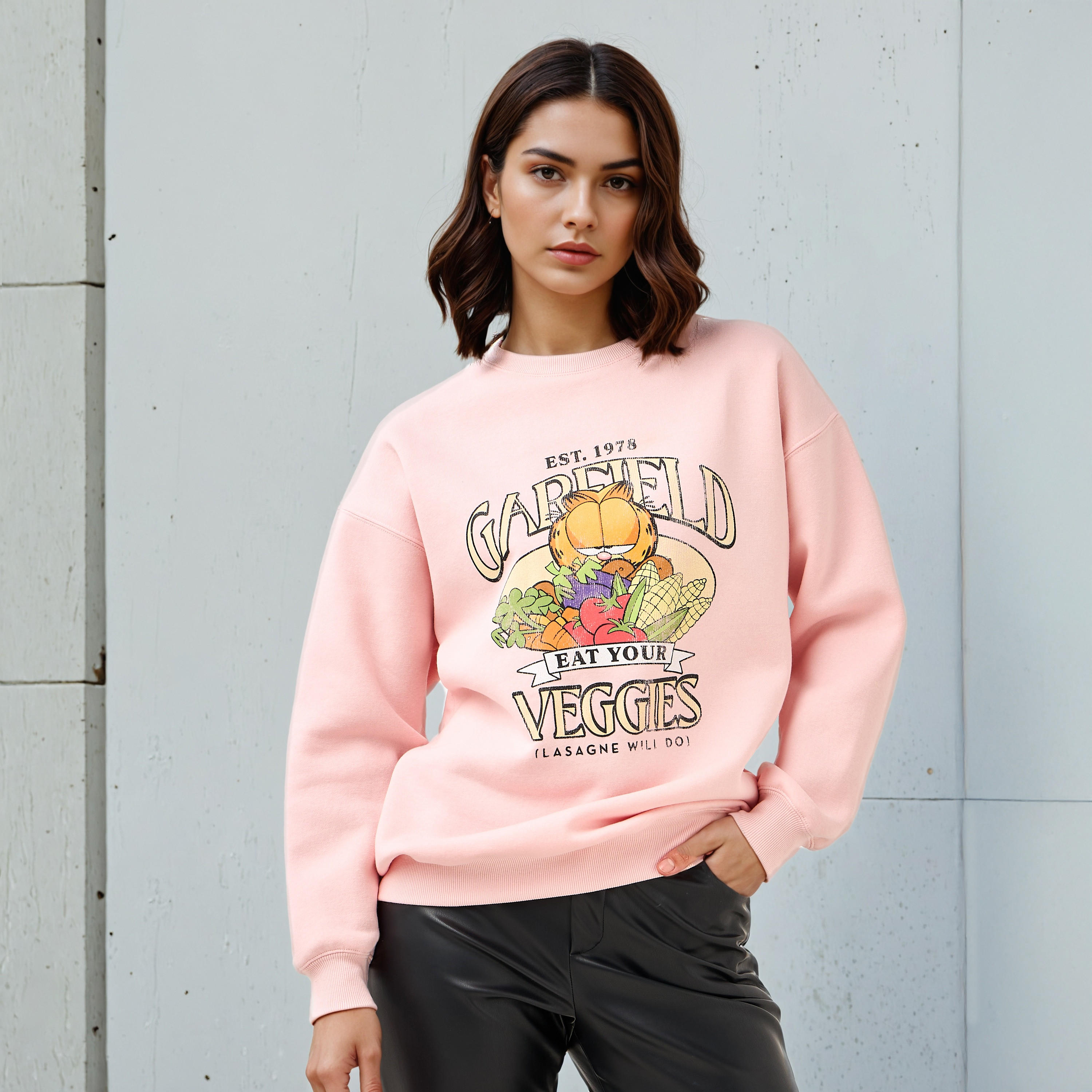 Garfield Print Crew Neck Sweatshirt-women-winterwear-hoodiesandsweatshirts-sweatshirts-image-1