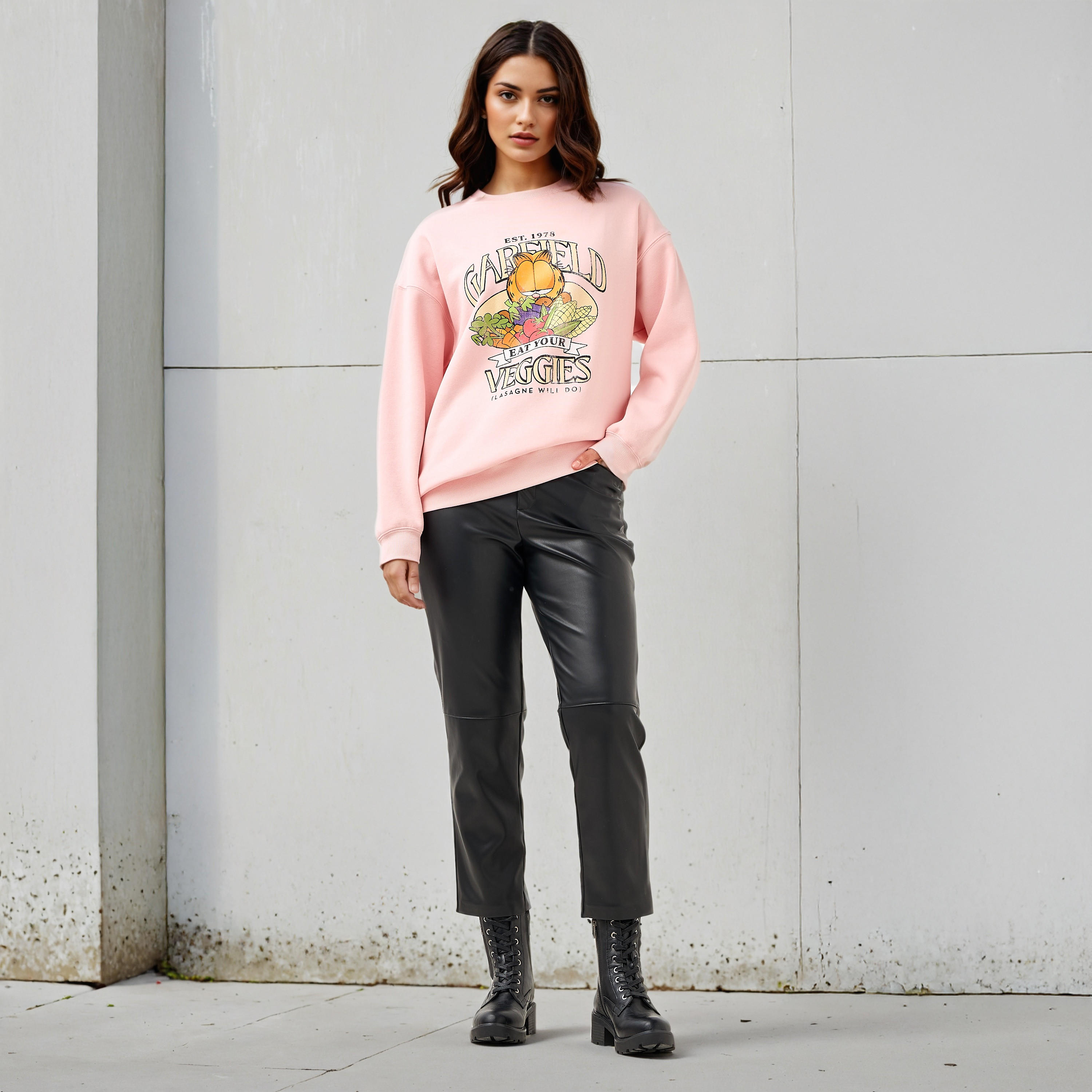 Garfield Print Crew Neck Sweatshirt-women-winterwear-hoodiesandsweatshirts-sweatshirts-image-2
