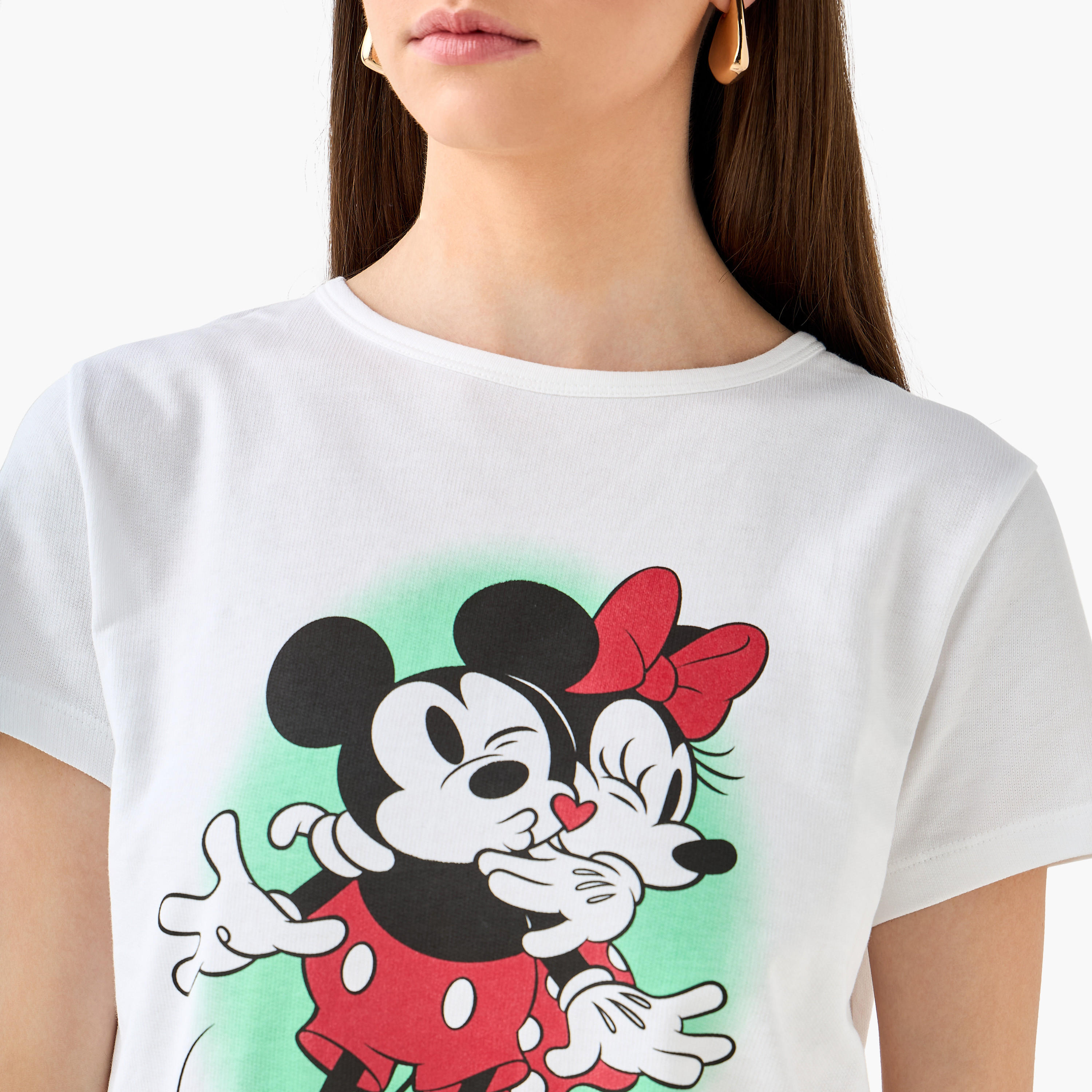 تيشيرت قطن بطبعات ميكي وميني ماوس-women-clothing-tshirts-image-5