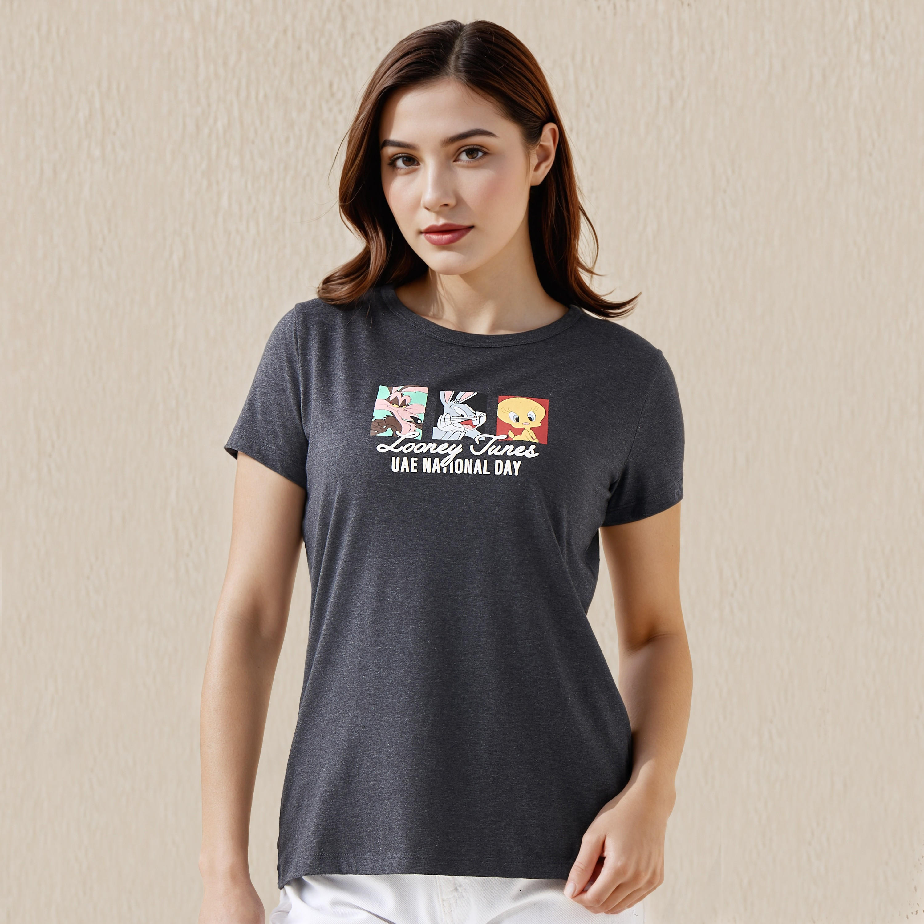 Looney Tunes Cotton T-shirt with Looney Tunes UAE National Day Print-women-clothing-tshirts-image-1