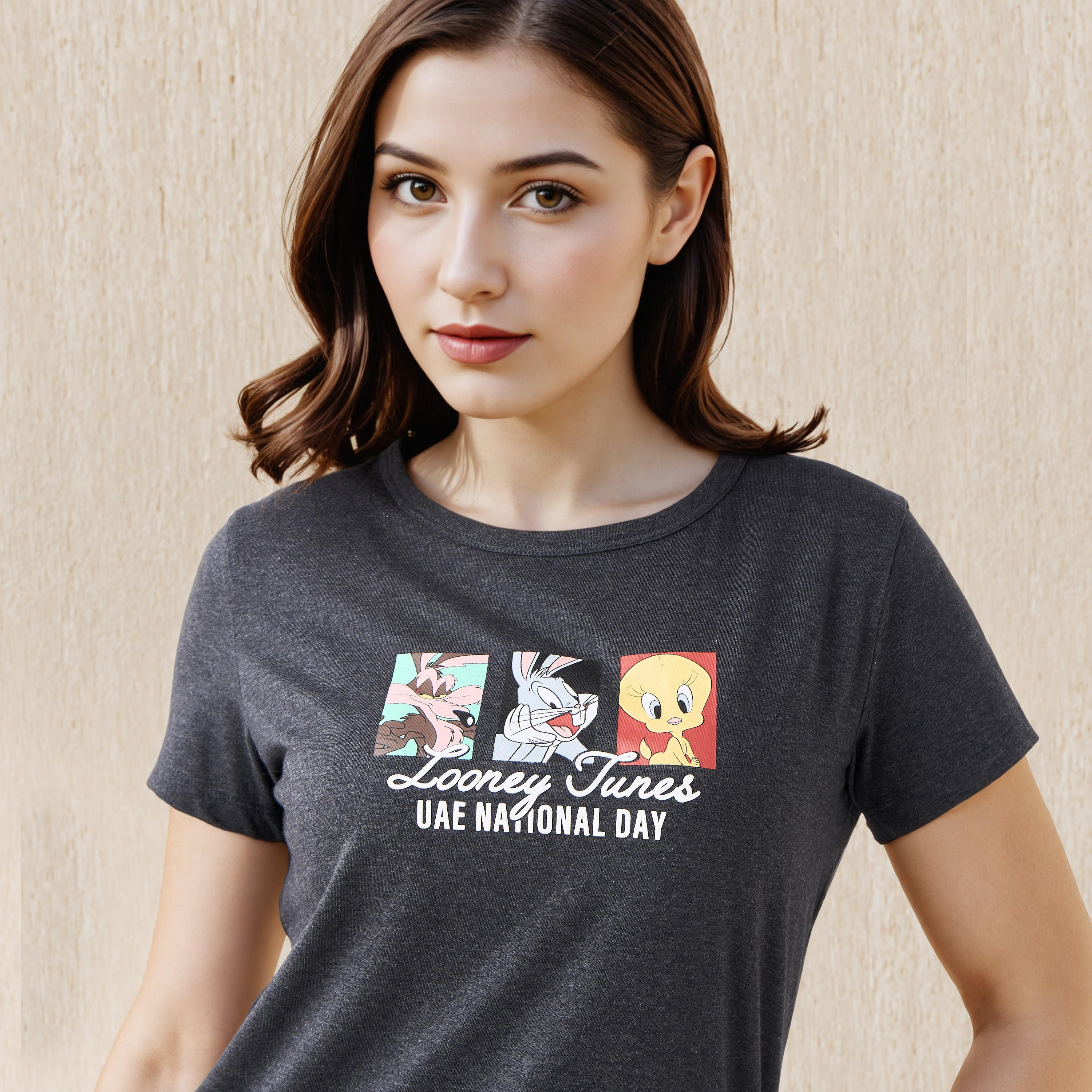 Looney Tunes Cotton T-shirt with Looney Tunes UAE National Day Print-women-clothing-tshirts-image-4
