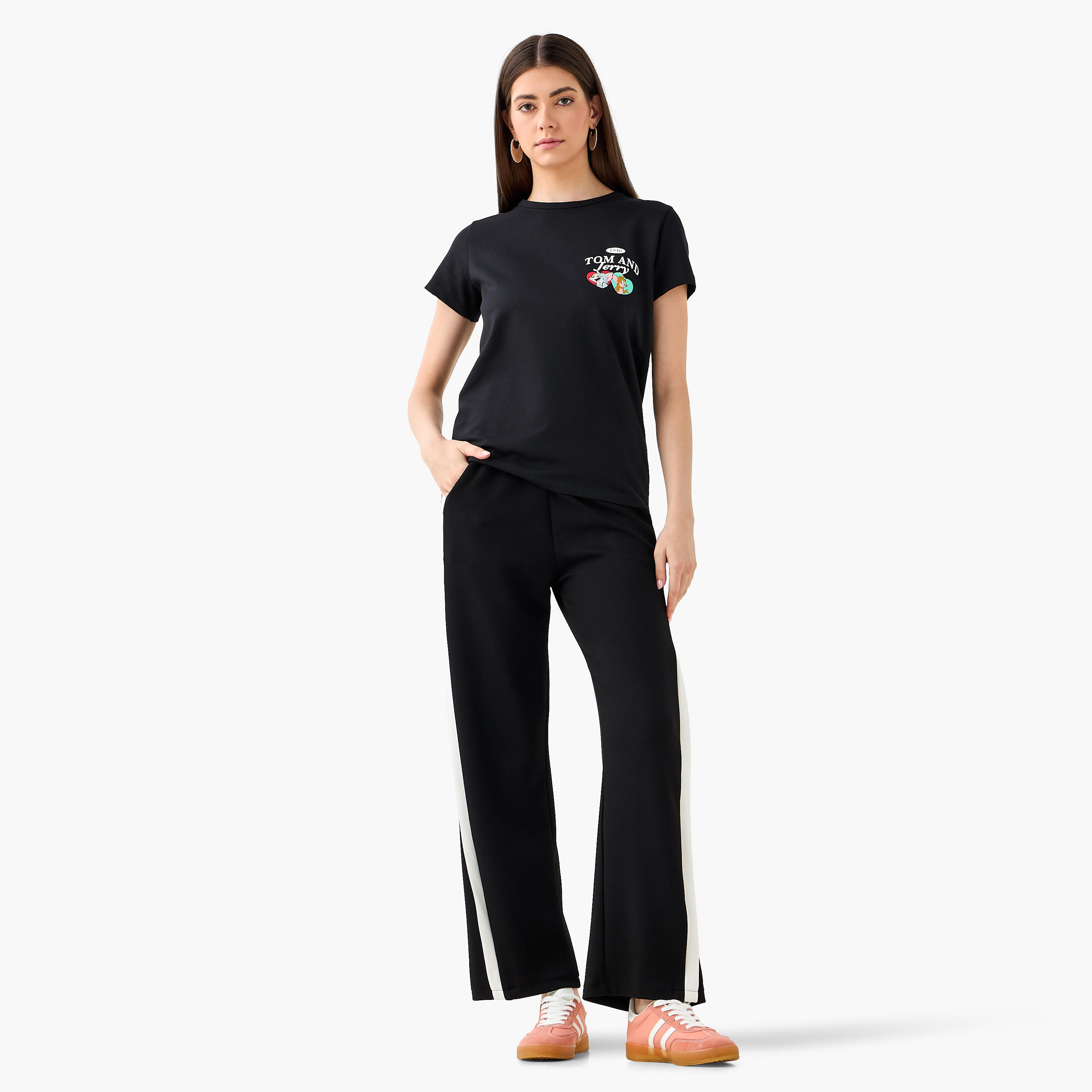 تيشيرت قطن بطبعات توم وجيري-women-clothing-tshirts-image-4