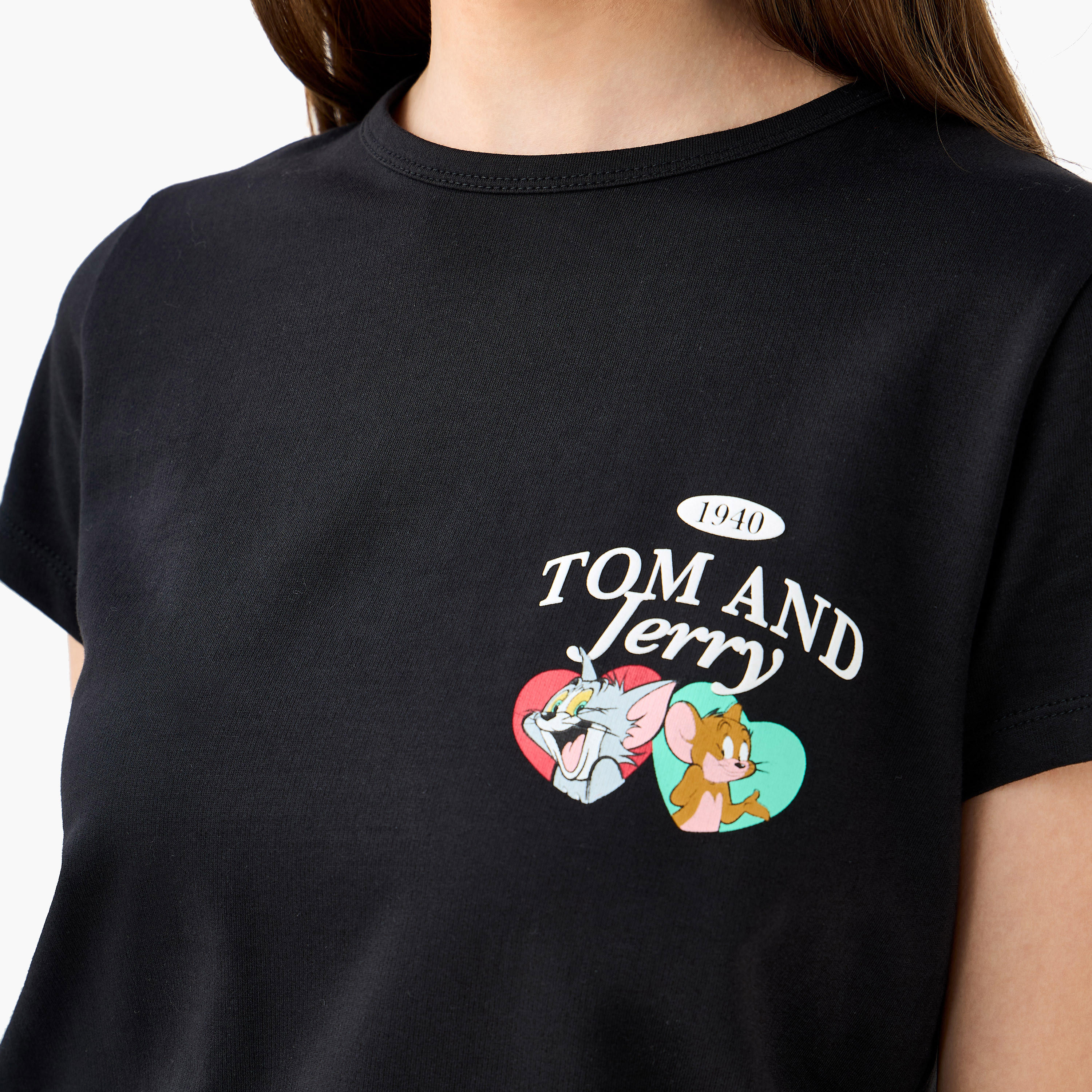تيشيرت قطن بطبعات توم وجيري-women-clothing-tshirts-image-1