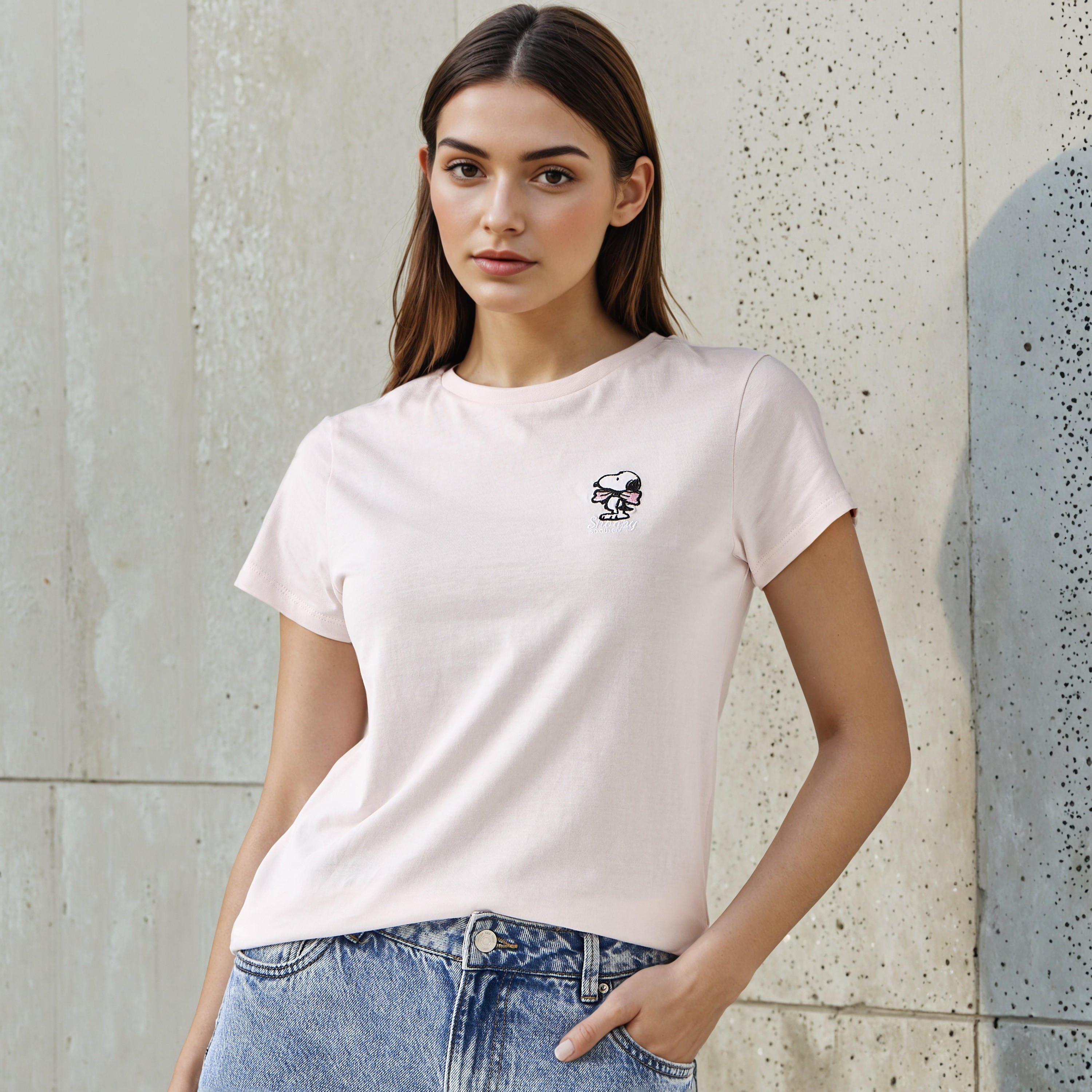 Snoopy Cotton T-shirt-women-clothing-tshirts-image-1