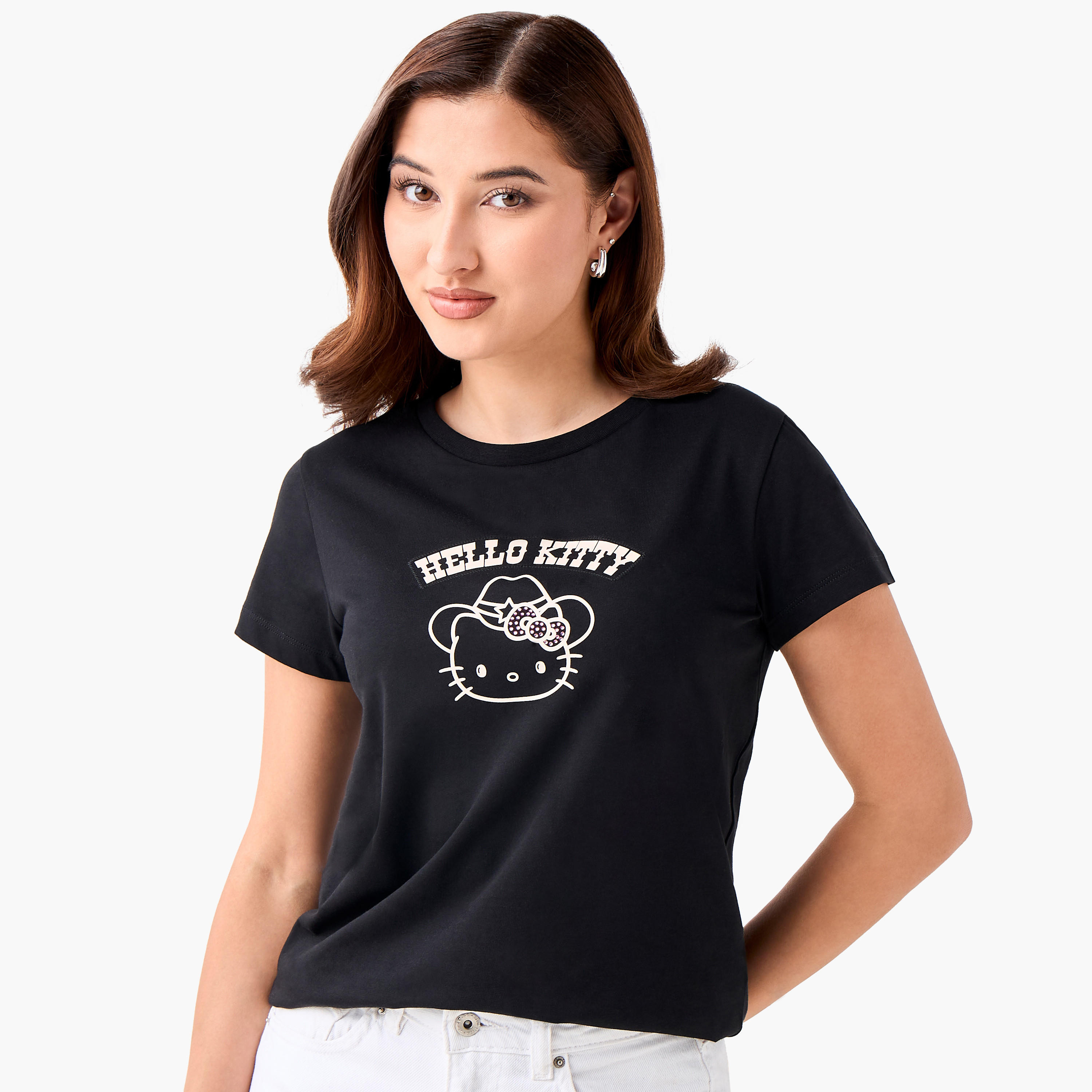 Hello Kitty Cotton T-shirt-women-clothing-tshirts-image-1