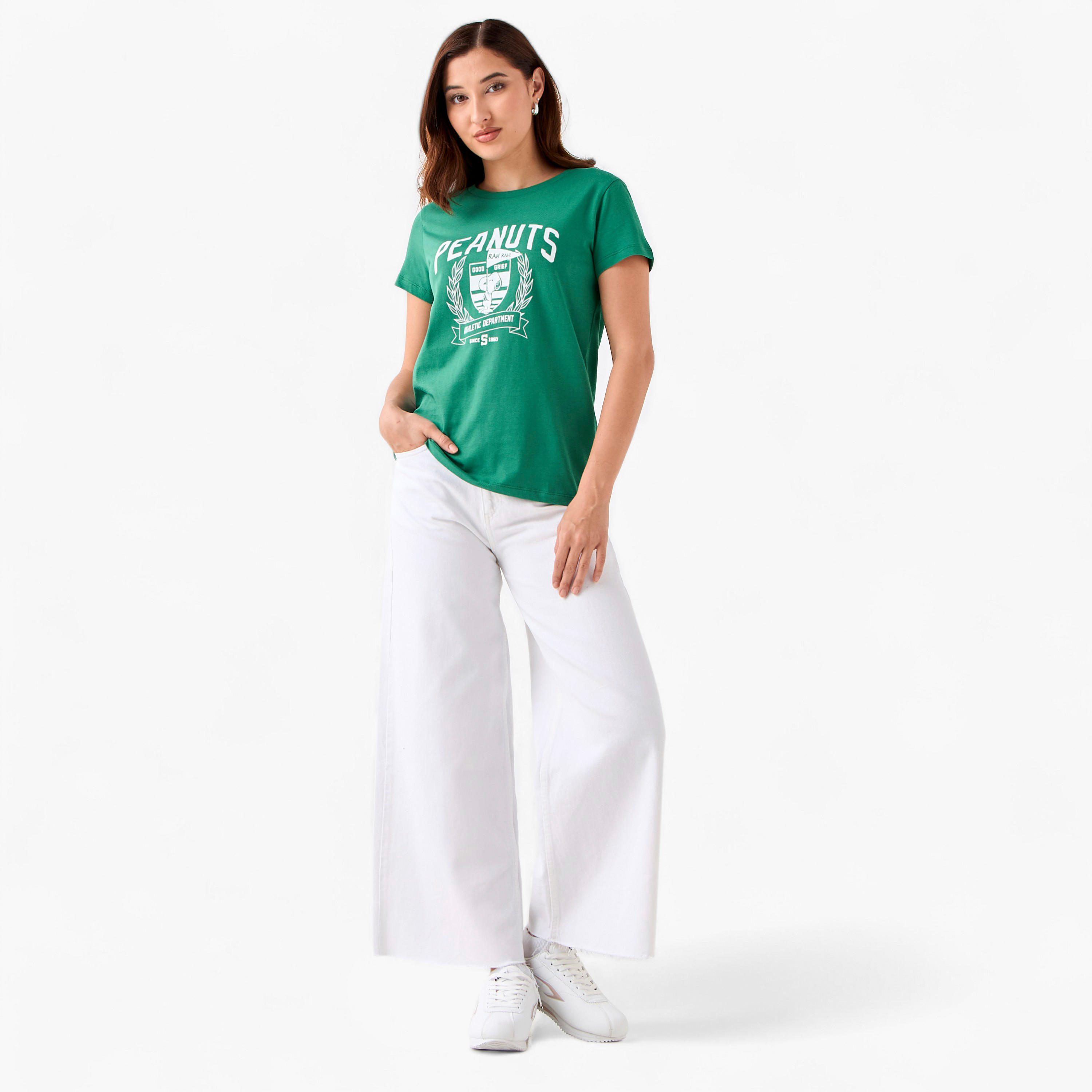 Snoopy Cotton T-shirt-women-clothing-tshirts-image-2