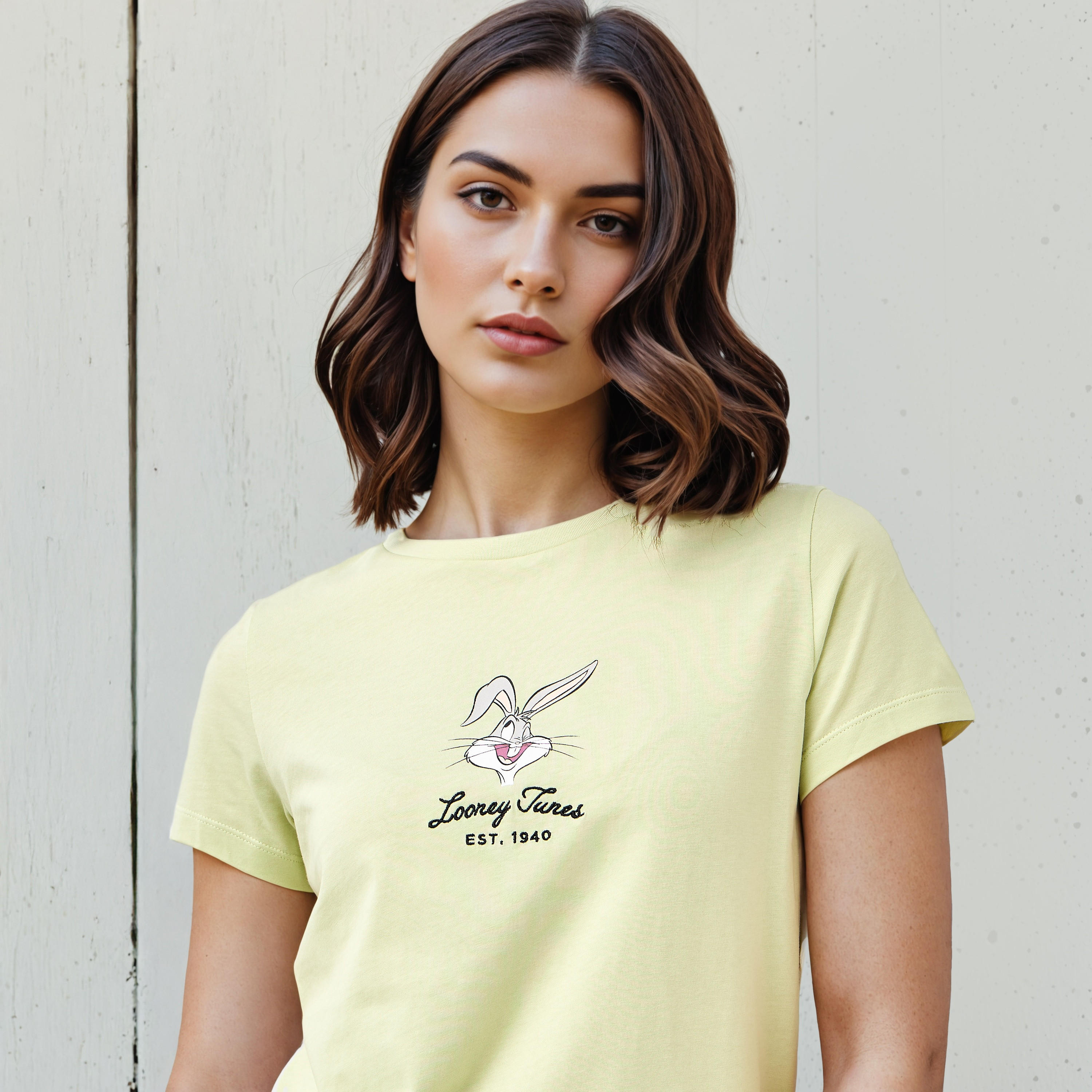 Looney Tunes Print Crew Neck T-shirt-women-clothing-tshirts-image-4