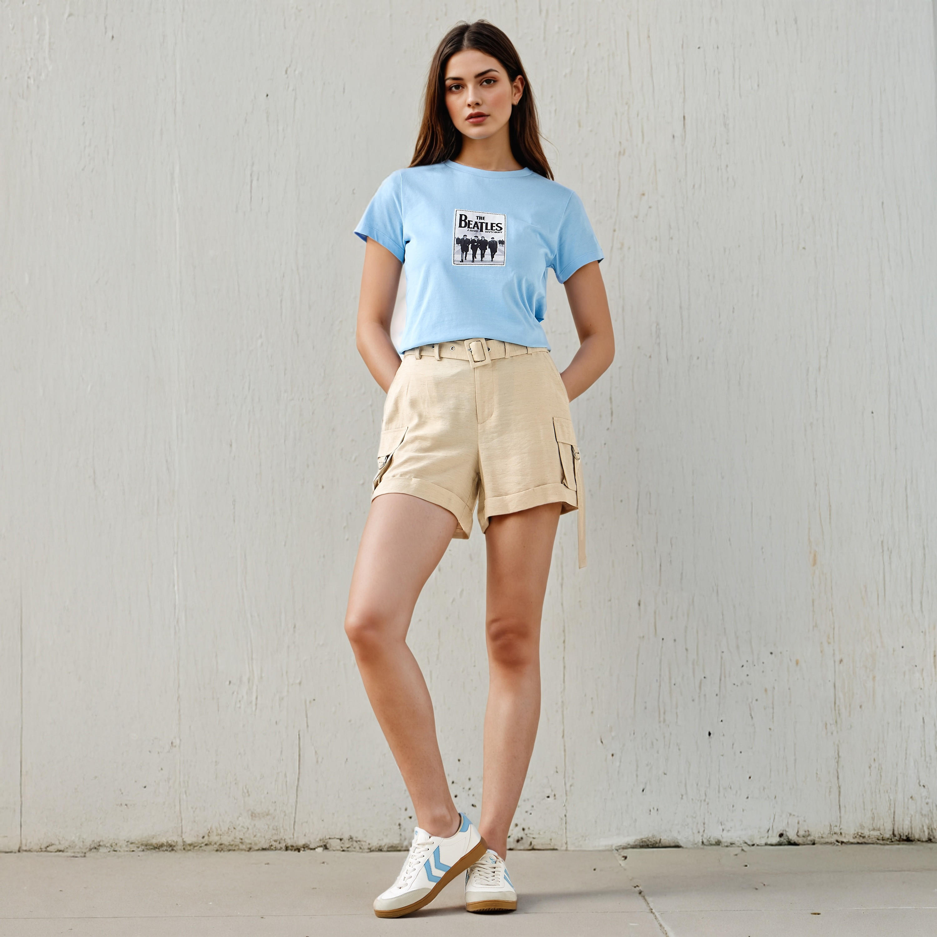 The Beatles Print Crew Neck T-shirt-women-clothing-tshirts-image-2