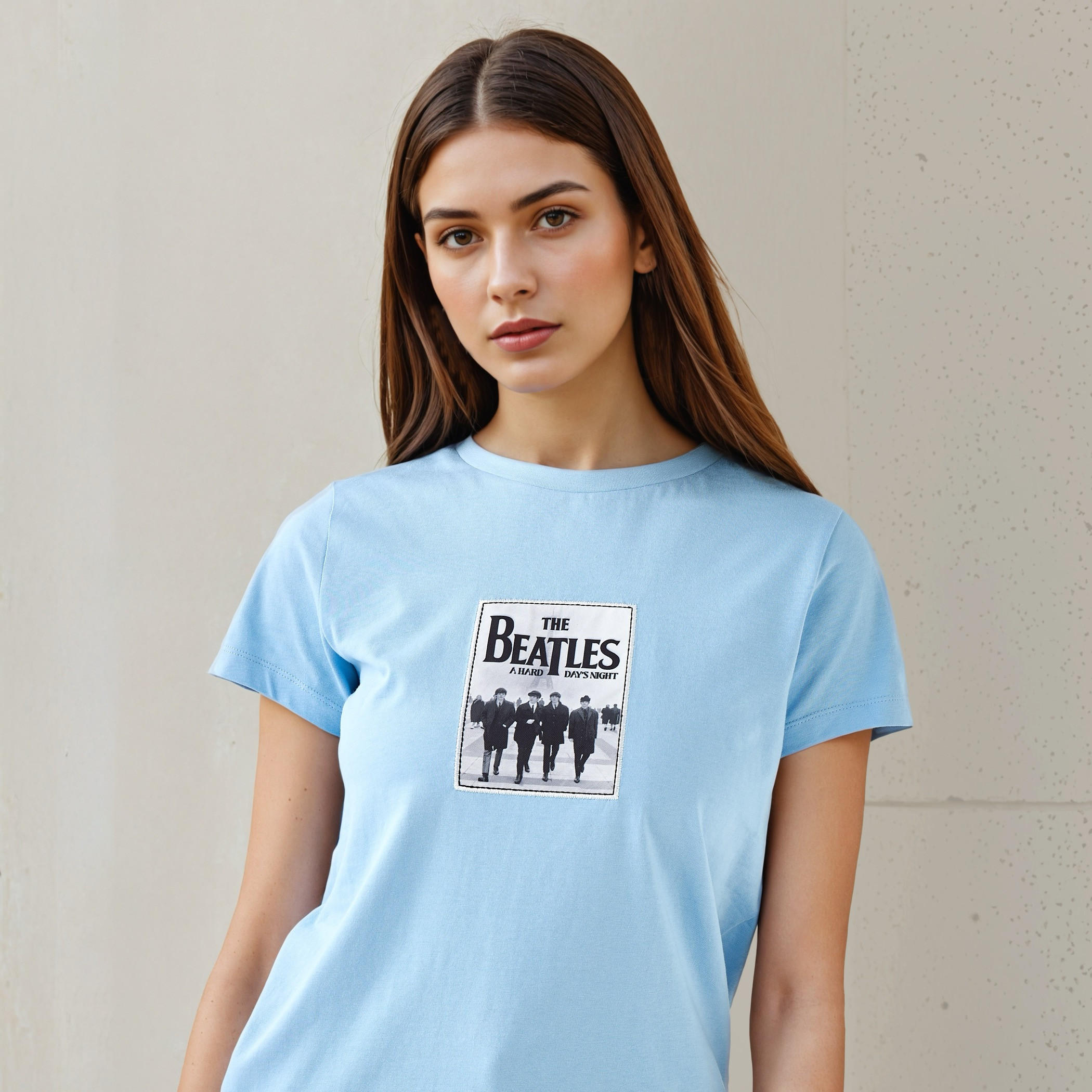 The Beatles Print Crew Neck T-shirt-women-clothing-tshirts-image-4