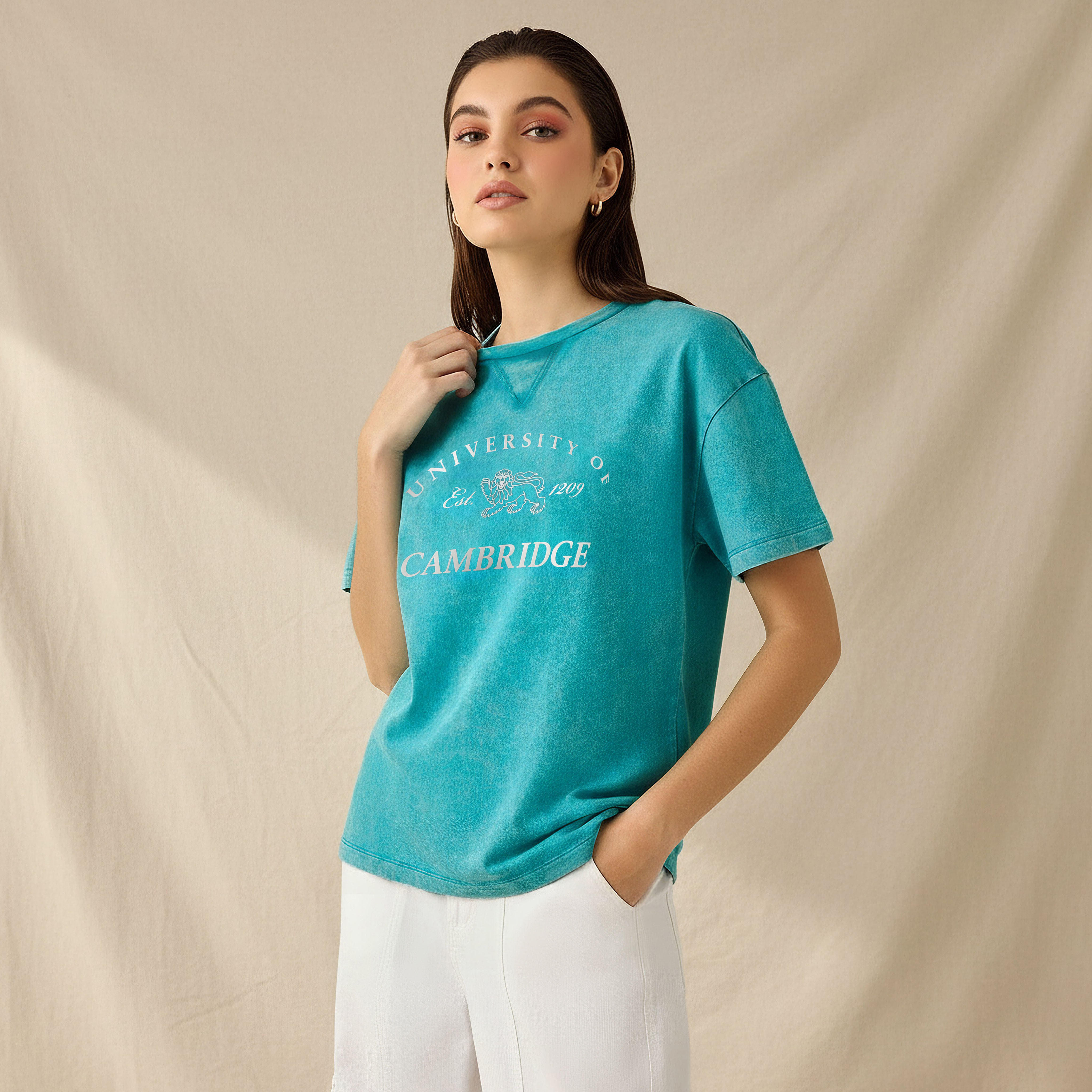 Cambridge University Oversized Cotton Washed T-shirt-women-clothing-tshirts-image-1