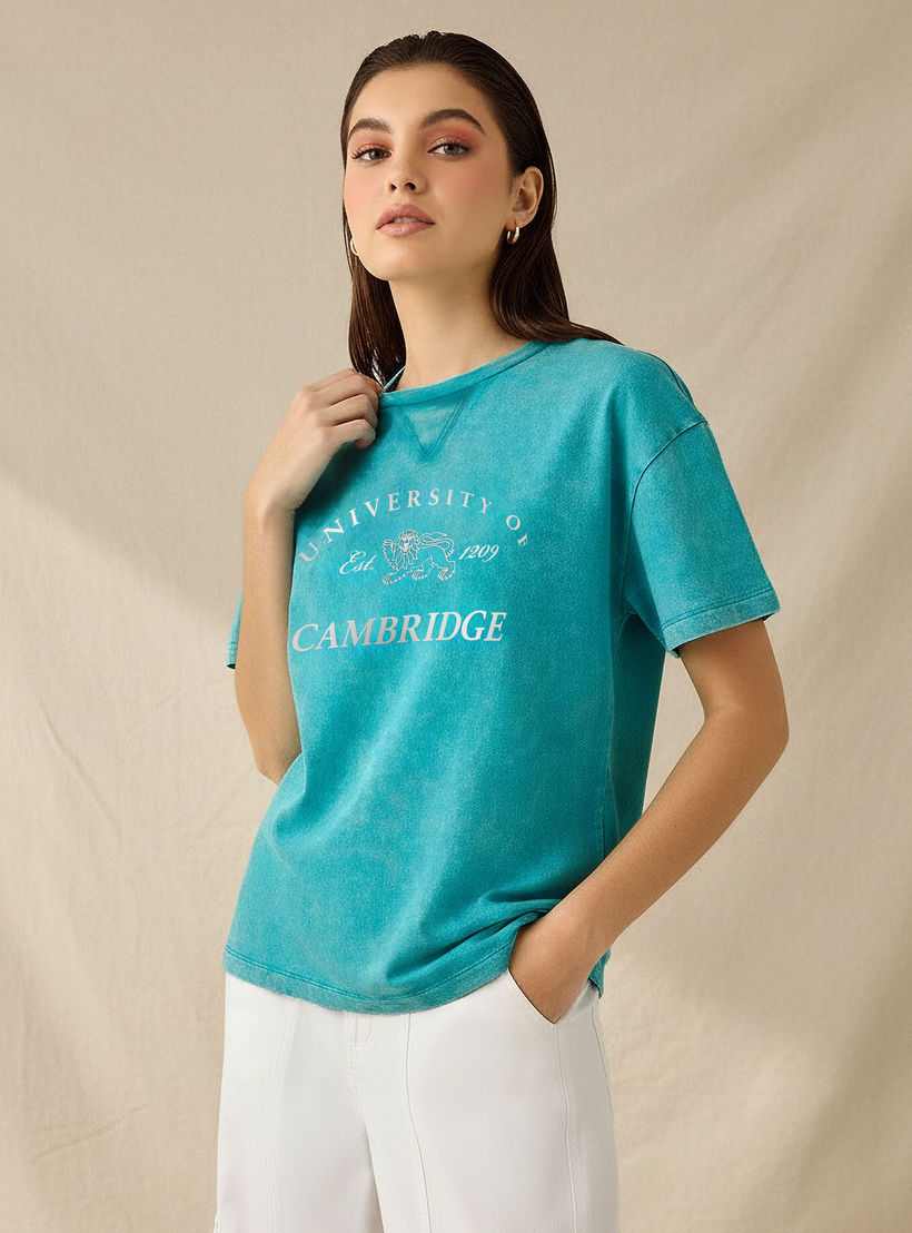 Cambridge University Oversized Cotton Washed T-shirt-women-clothing-tshirts-image-1