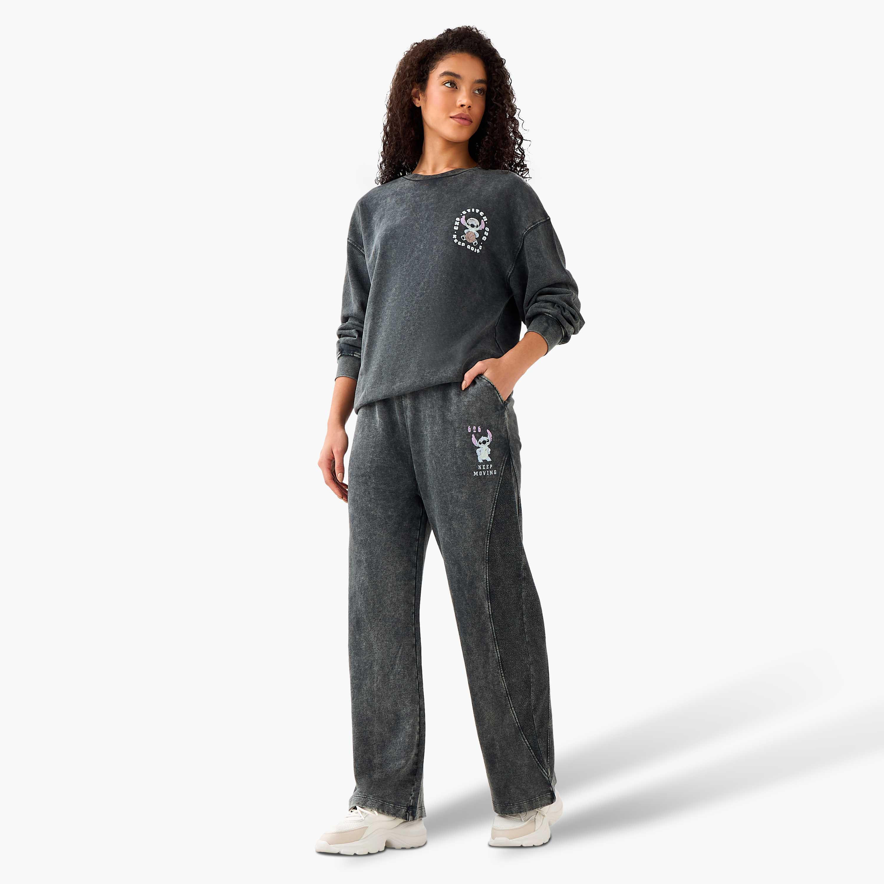 جينز ليلو وستيتش بأرجل واسعة وخصر متوسط الارتفاع-women-clothing-coordsets-image-3
