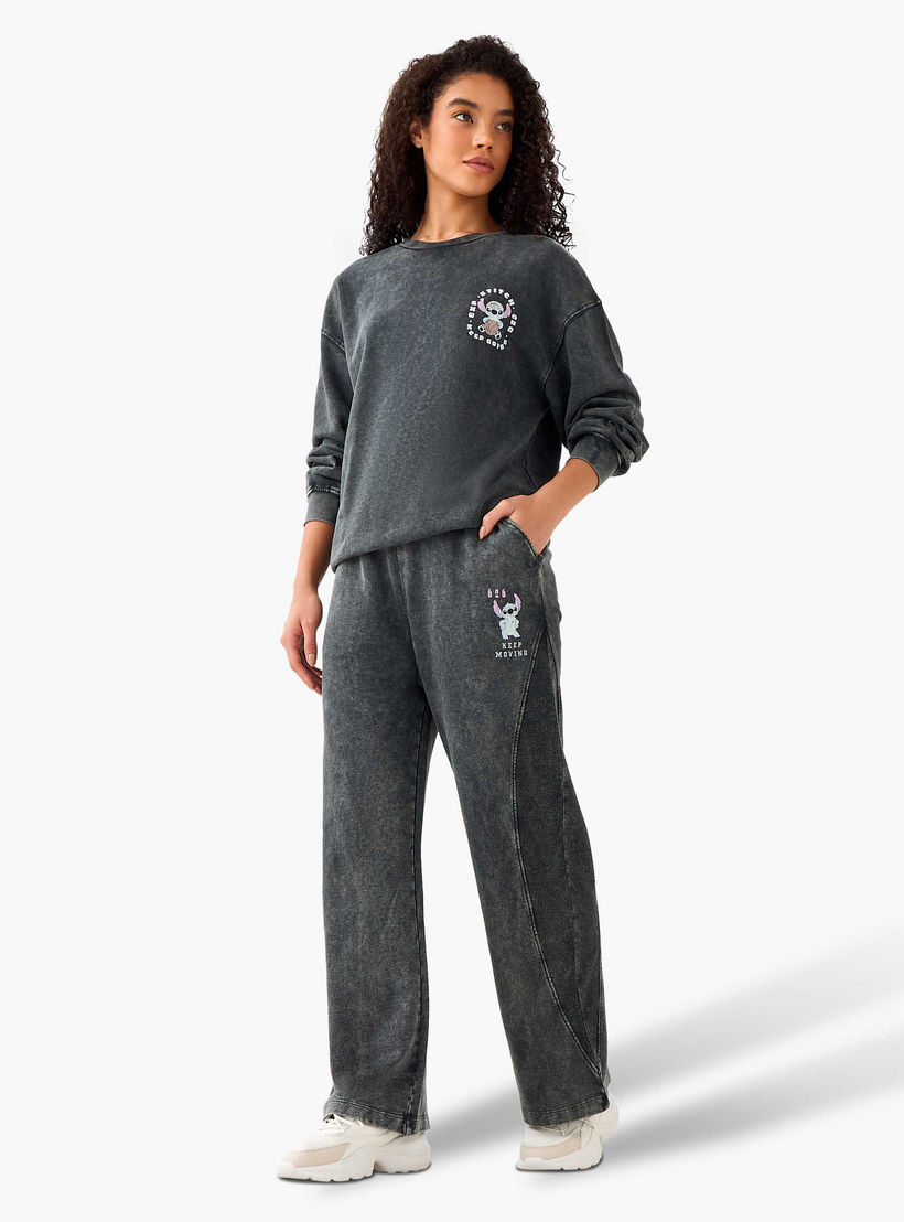 جينز ليلو وستيتش بأرجل واسعة وخصر متوسط الارتفاع-women-clothing-coordsets-image-3