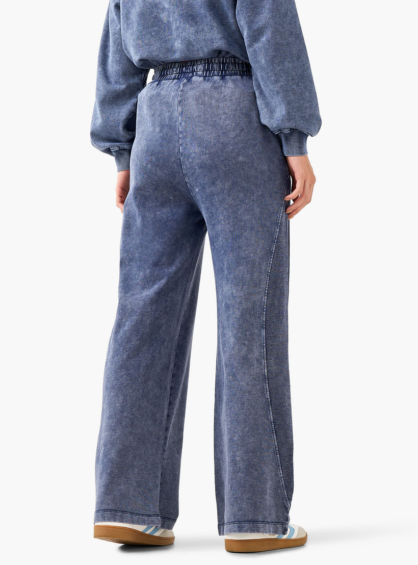 بنطال قطني واسع الساقين بخصر مريح من غارفيلد-women-clothing-coordsets-image-4
