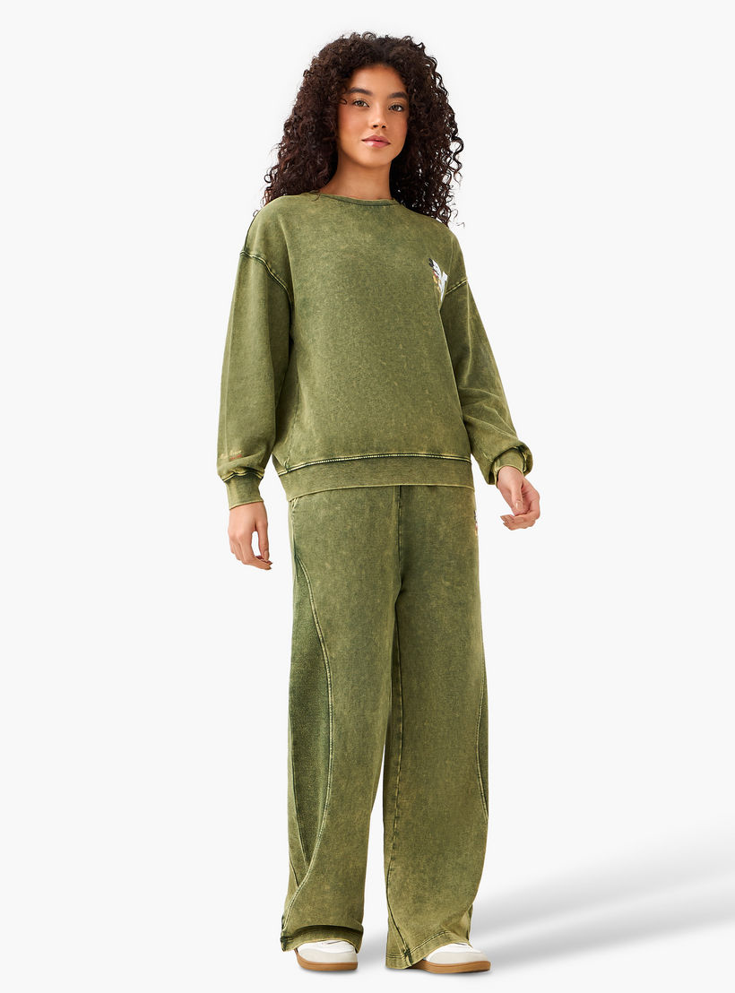 بنطلون قطن بأرجل واسعة بطبعة ميكي ماوس-women-clothing-bottoms-joggers-image-3