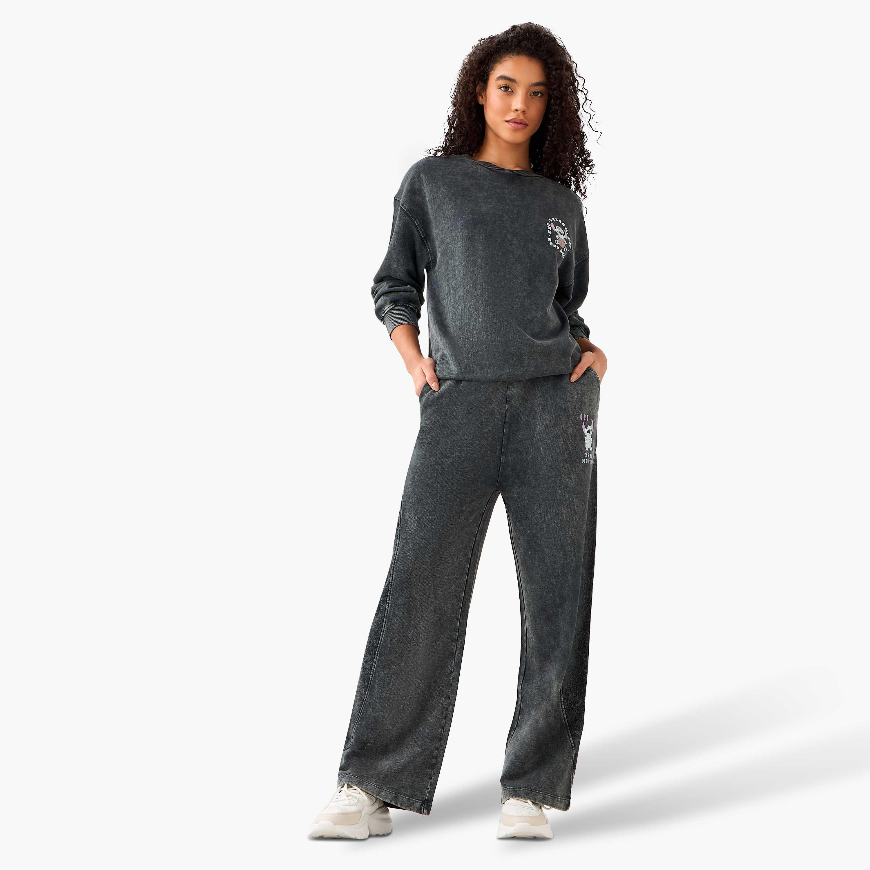 Sweatshirt with Stitch Print Cotton-women-clothing-coordsets-image-3