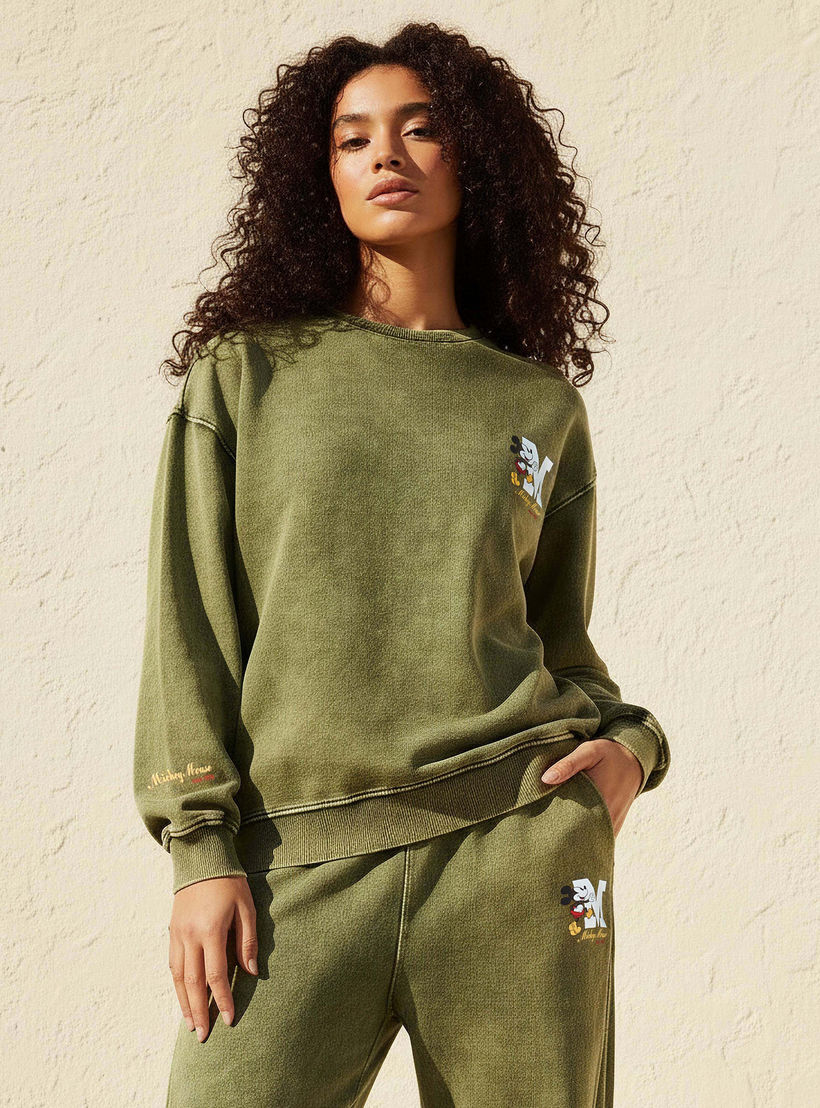 Mickey Mouse Relaxed Fit Sweatshirt-women-clothing-coordsets-image-1