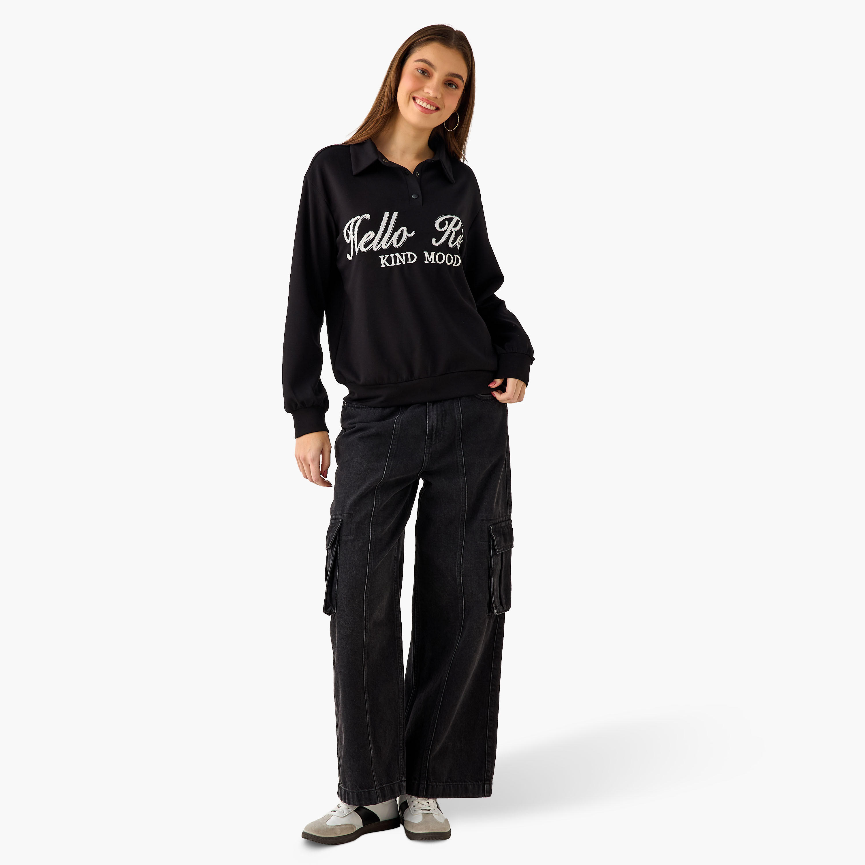 سويت شيرت هالو كيتي بياقة بولو-women-winterwear-hoodiesandsweatshirts-sweatshirts-image-3