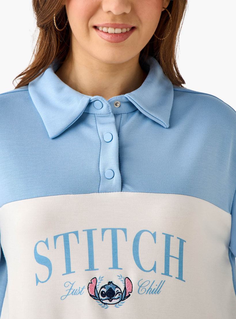 Lilo and Stitch Relaxed Fit Sweatshirt with Polo Collar-women-winterwear-hoodiesandsweatshirts-sweatshirts-image-5