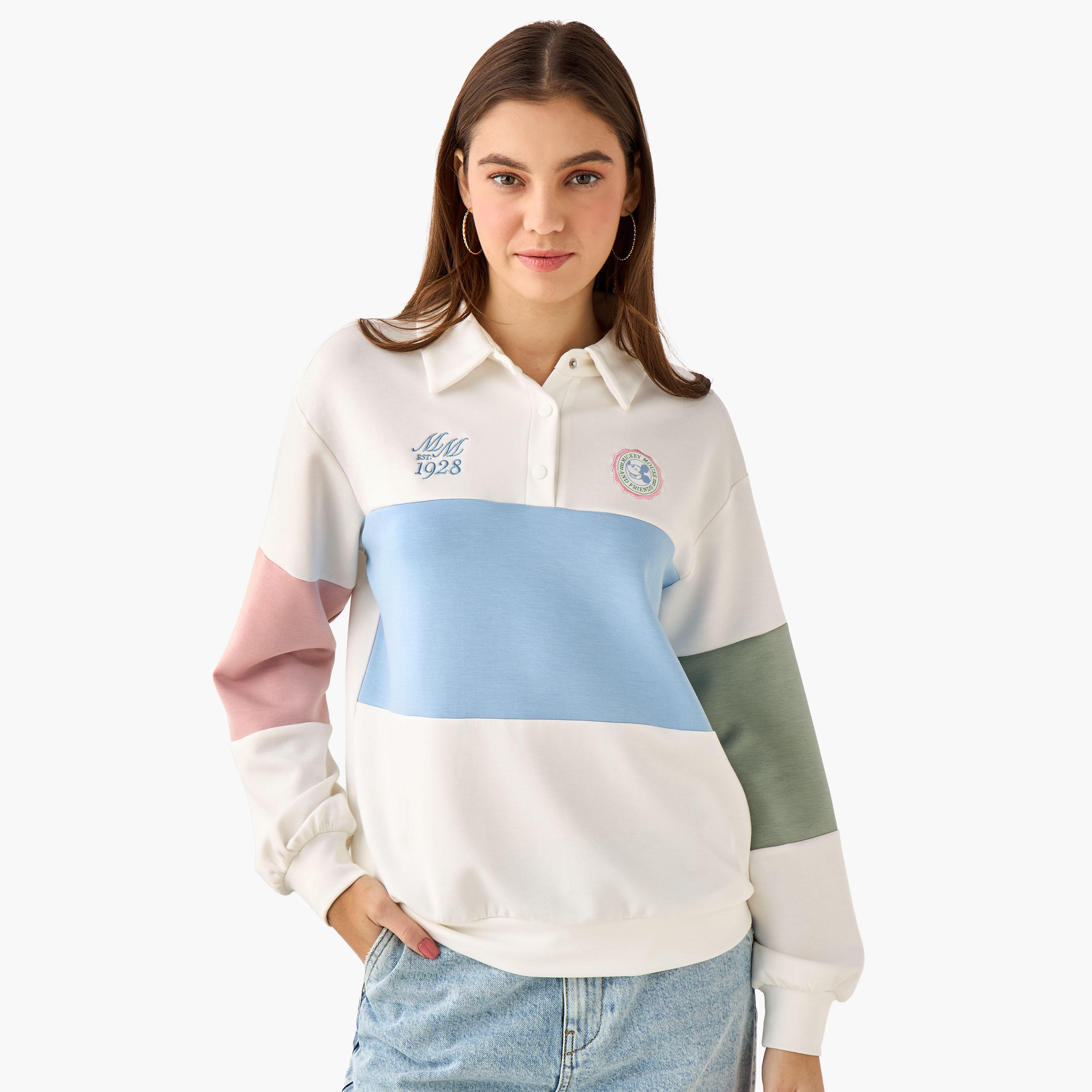 سويت شيرت ميكي ماوس بياقة بولو-women-winterwear-hoodiesandsweatshirts-sweatshirts-image-2