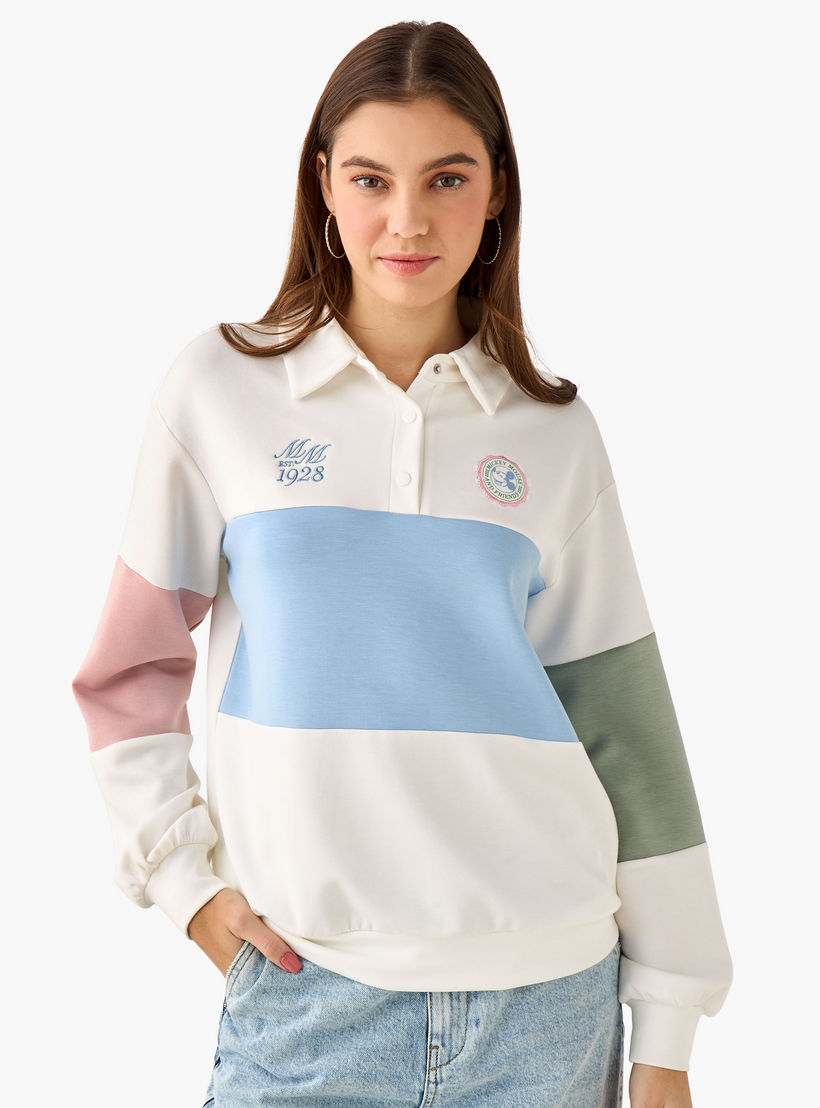 Mickey Mouse Sweatshirt with Polo Collar-women-winterwear-hoodiesandsweatshirts-sweatshirts-image-2