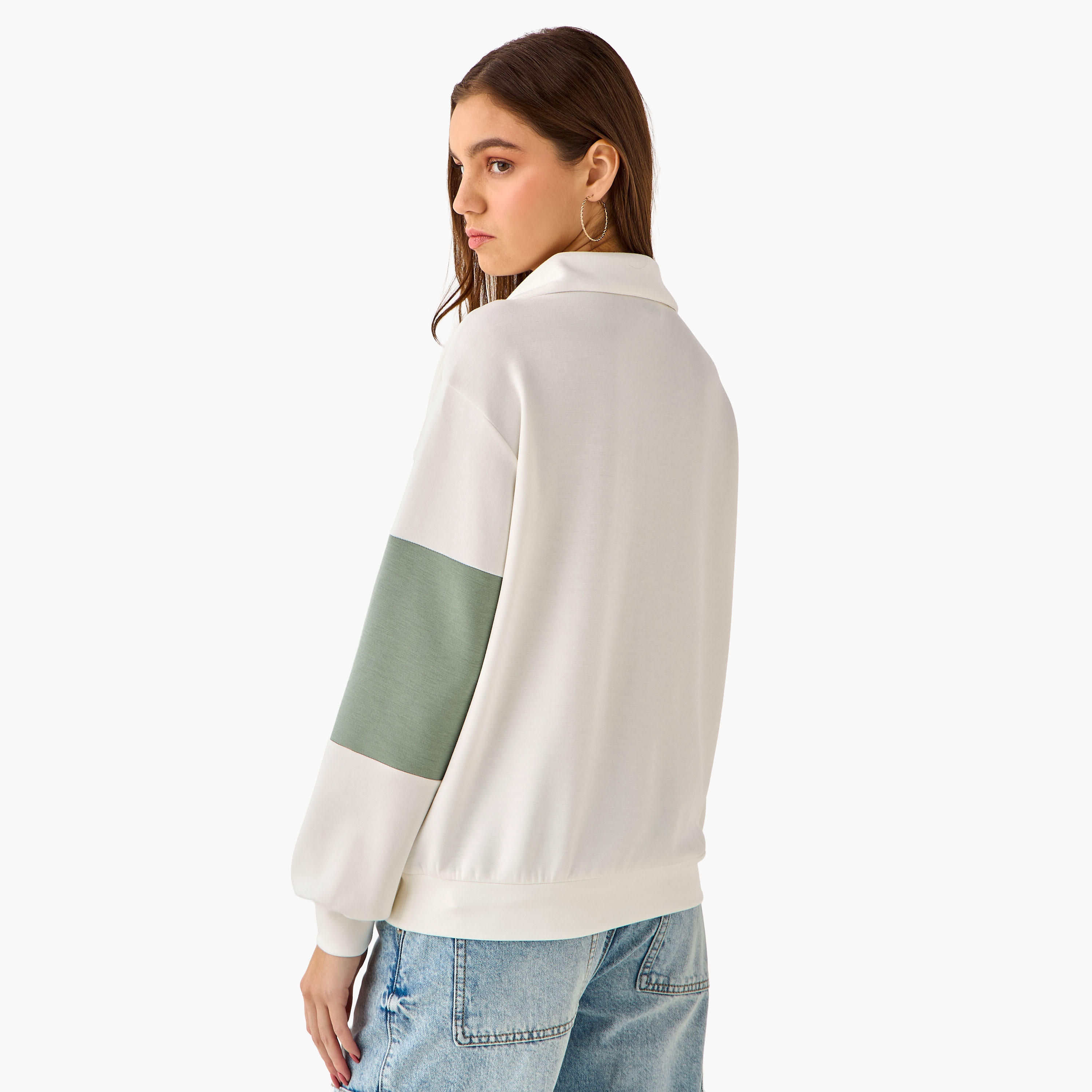Mickey Mouse Sweatshirt with Polo Collar-women-winterwear-hoodiesandsweatshirts-sweatshirts-image-4