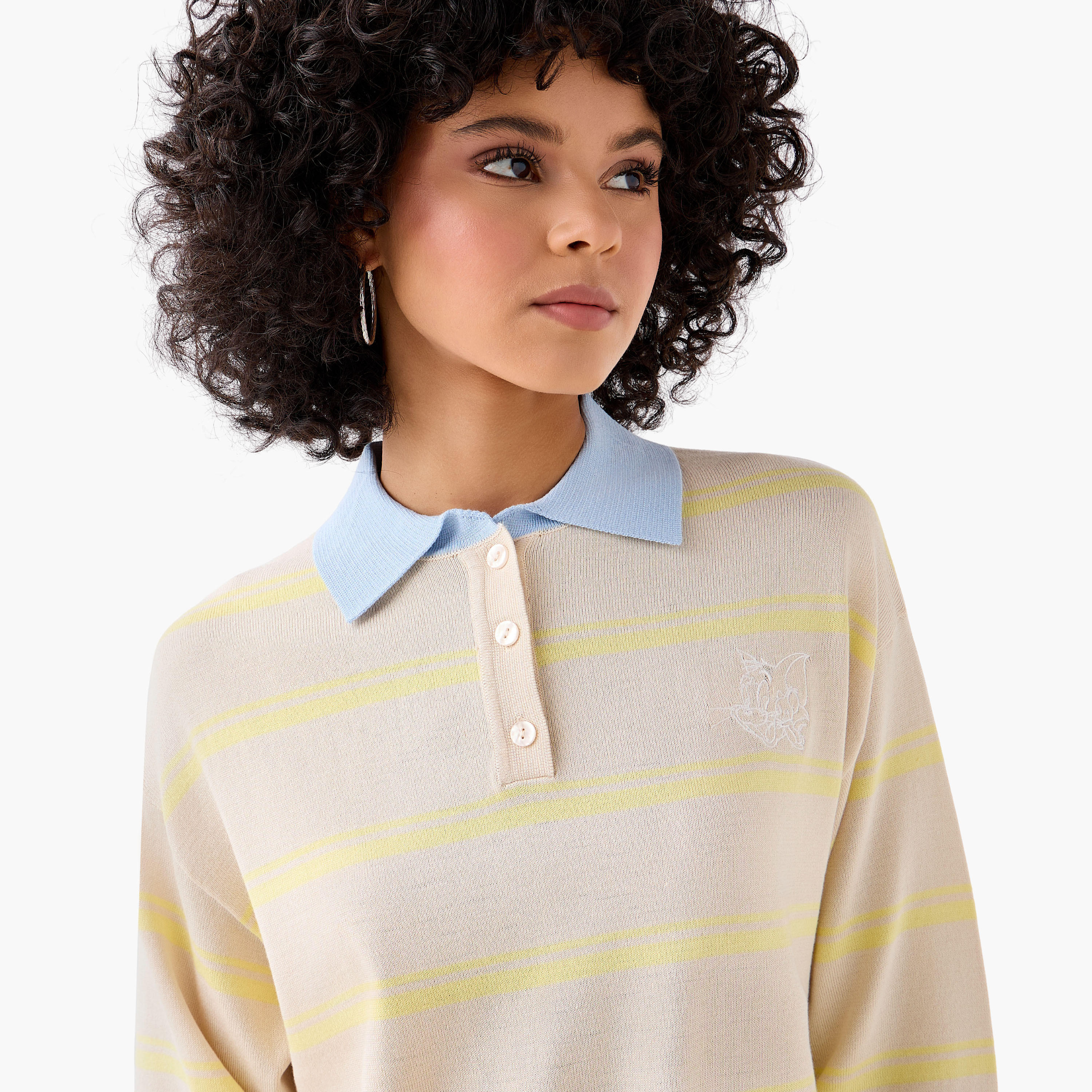 Tom and Jerry Striped T-shirt-women-clothing-tshirts-image-5