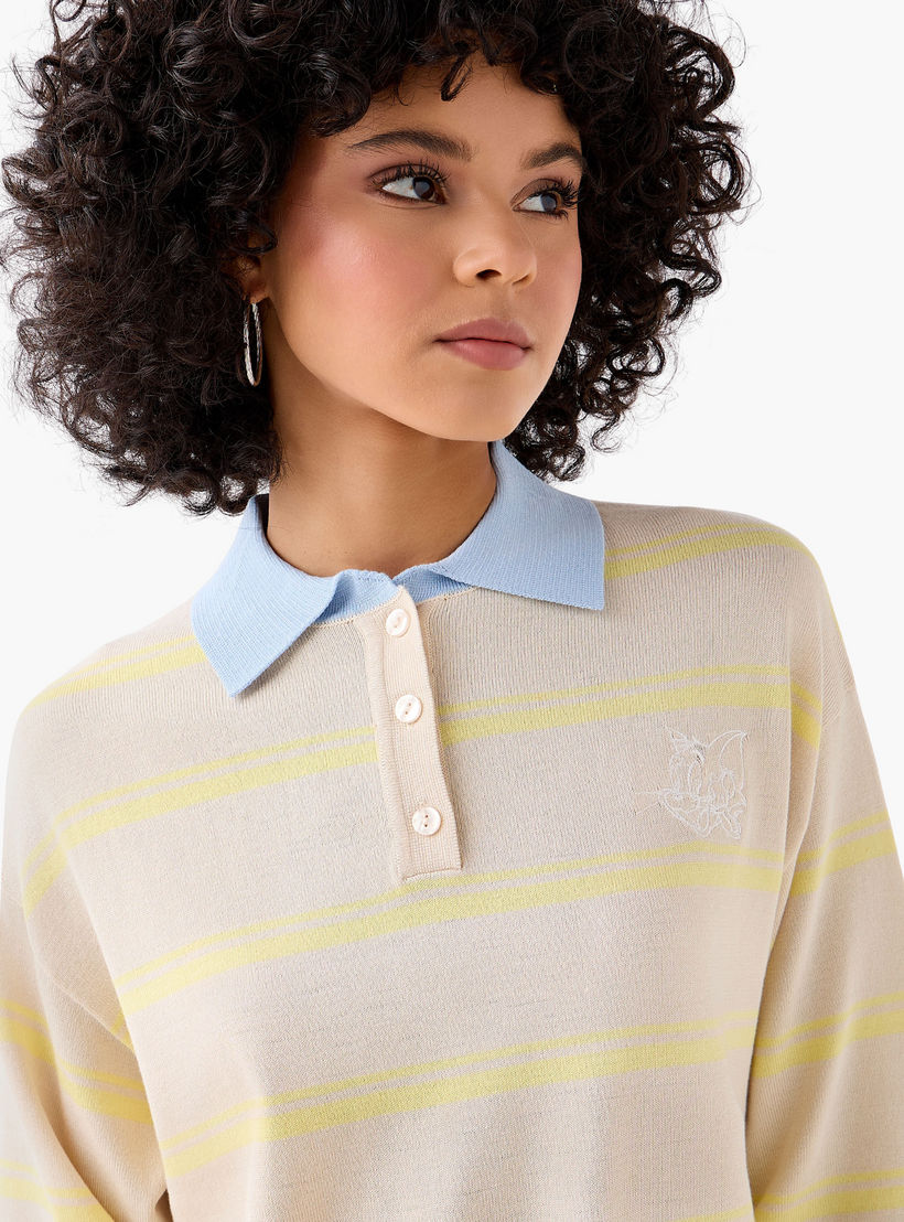 Tom and Jerry Striped T-shirt-women-clothing-tshirts-image-5