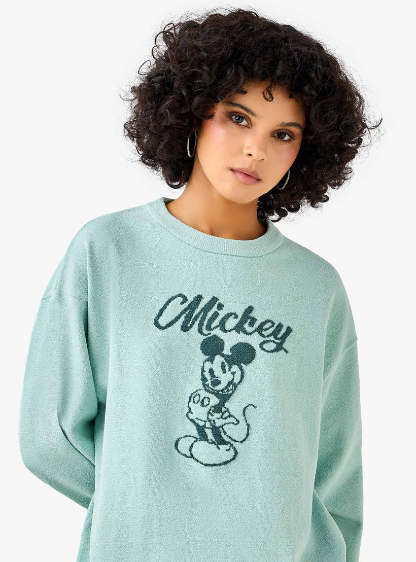 كنزة بياقة ضيقة وتزيينات ميكي ماوس-women-clothing-coordsets-image-1