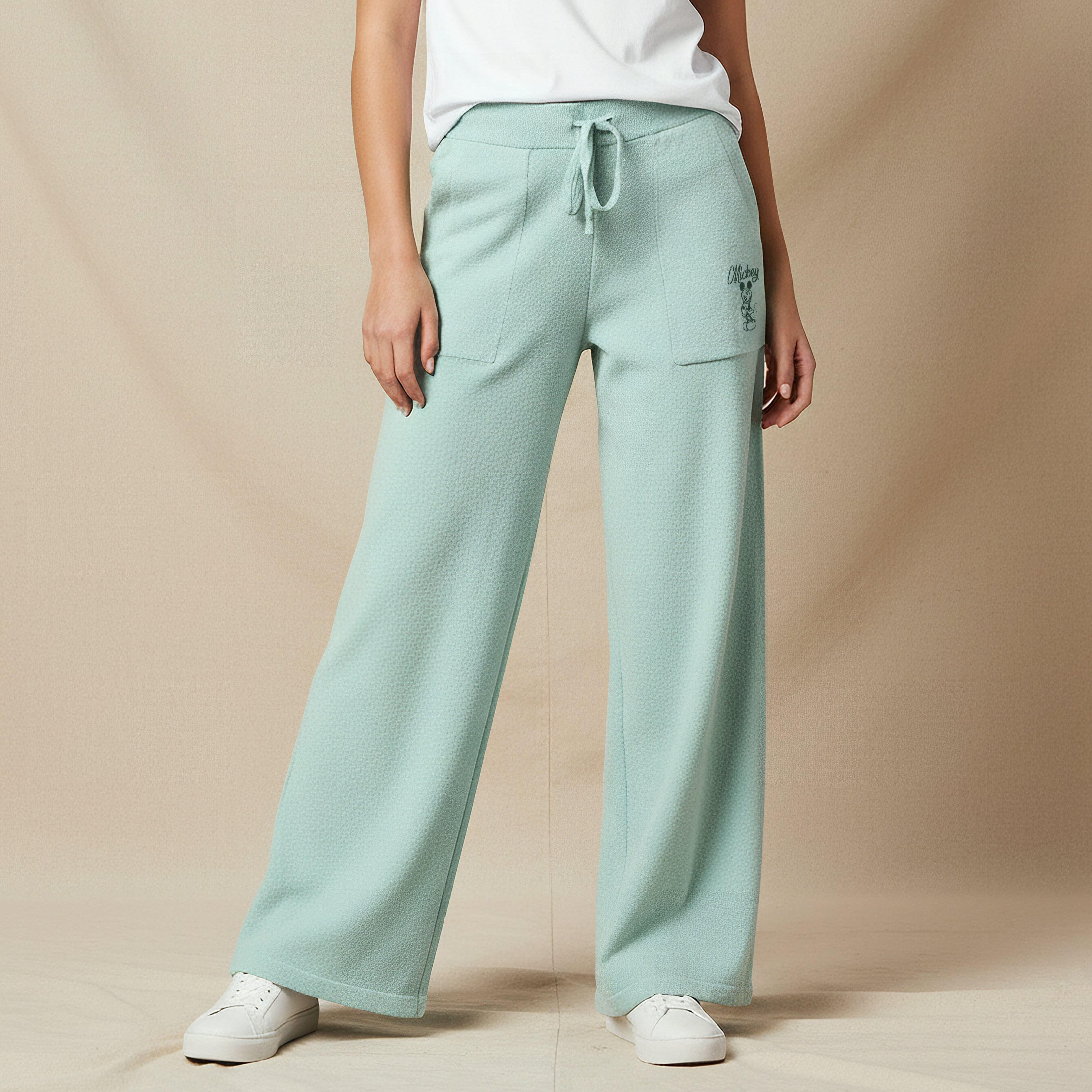 بنطلون رياضي بخصر متوسط وساق واسعة-women-clothing-bottoms-joggers-image-1