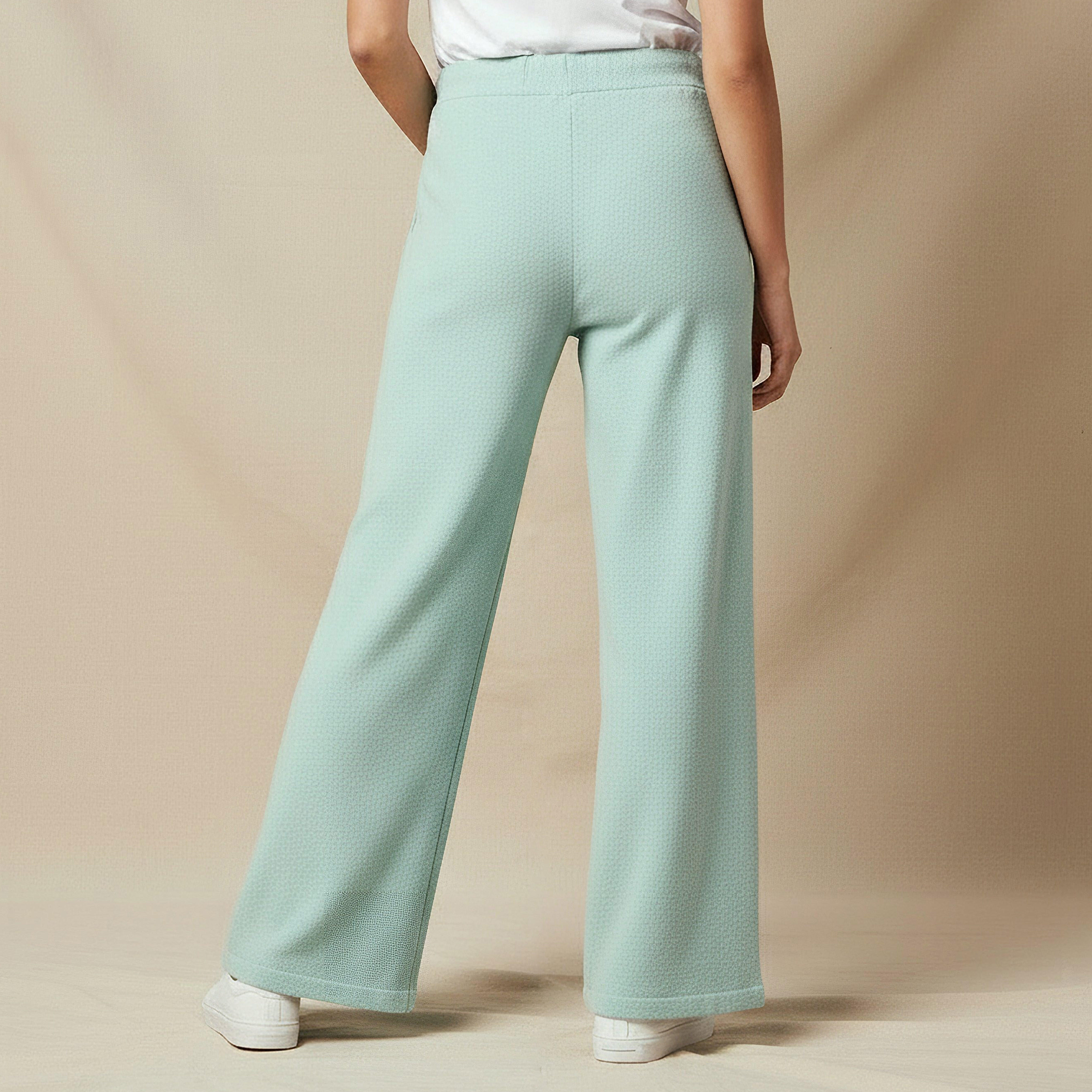 بنطلون رياضي بخصر متوسط وساق واسعة-women-clothing-bottoms-joggers-image-3