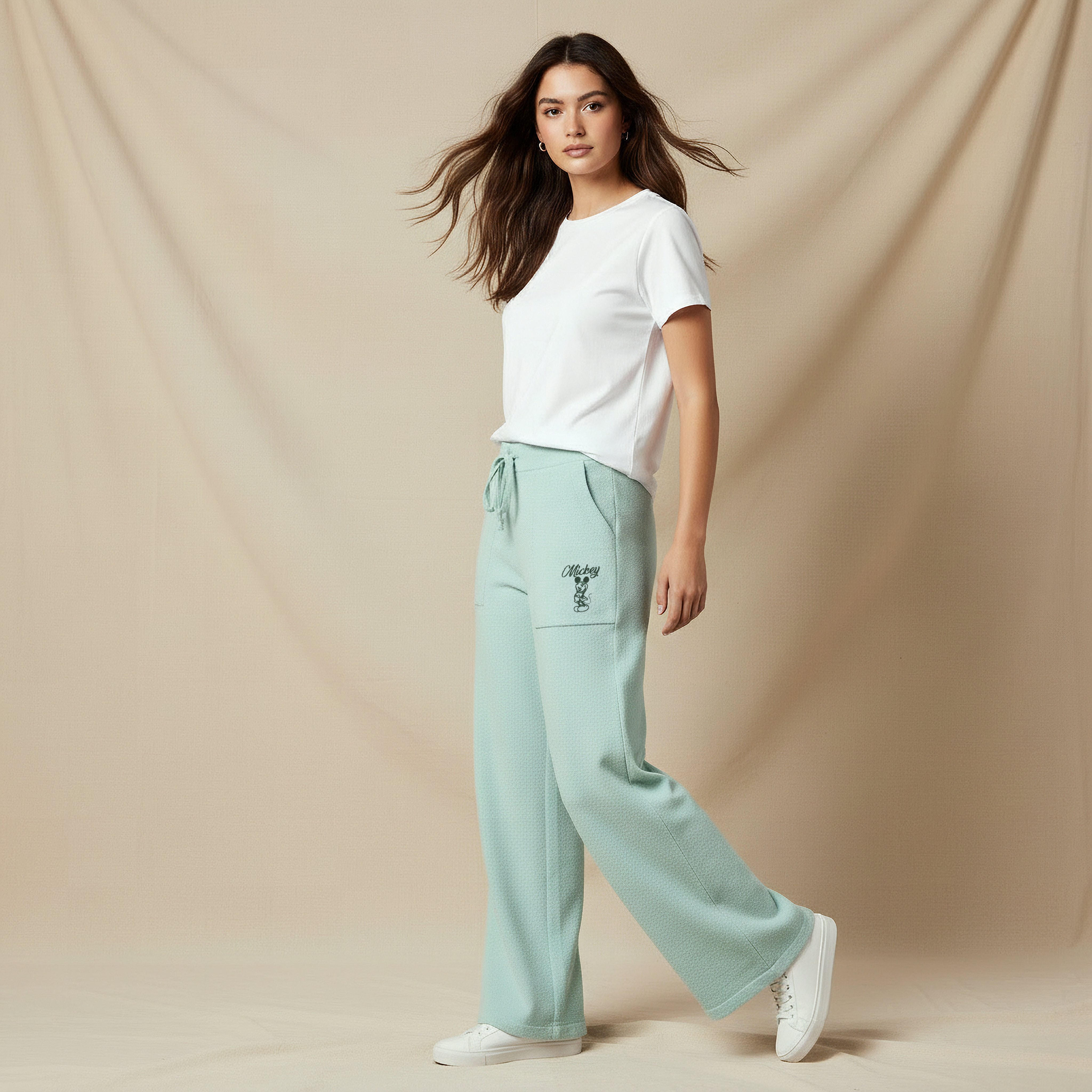 بنطلون رياضي بخصر متوسط وساق واسعة-women-clothing-bottoms-joggers-image-4