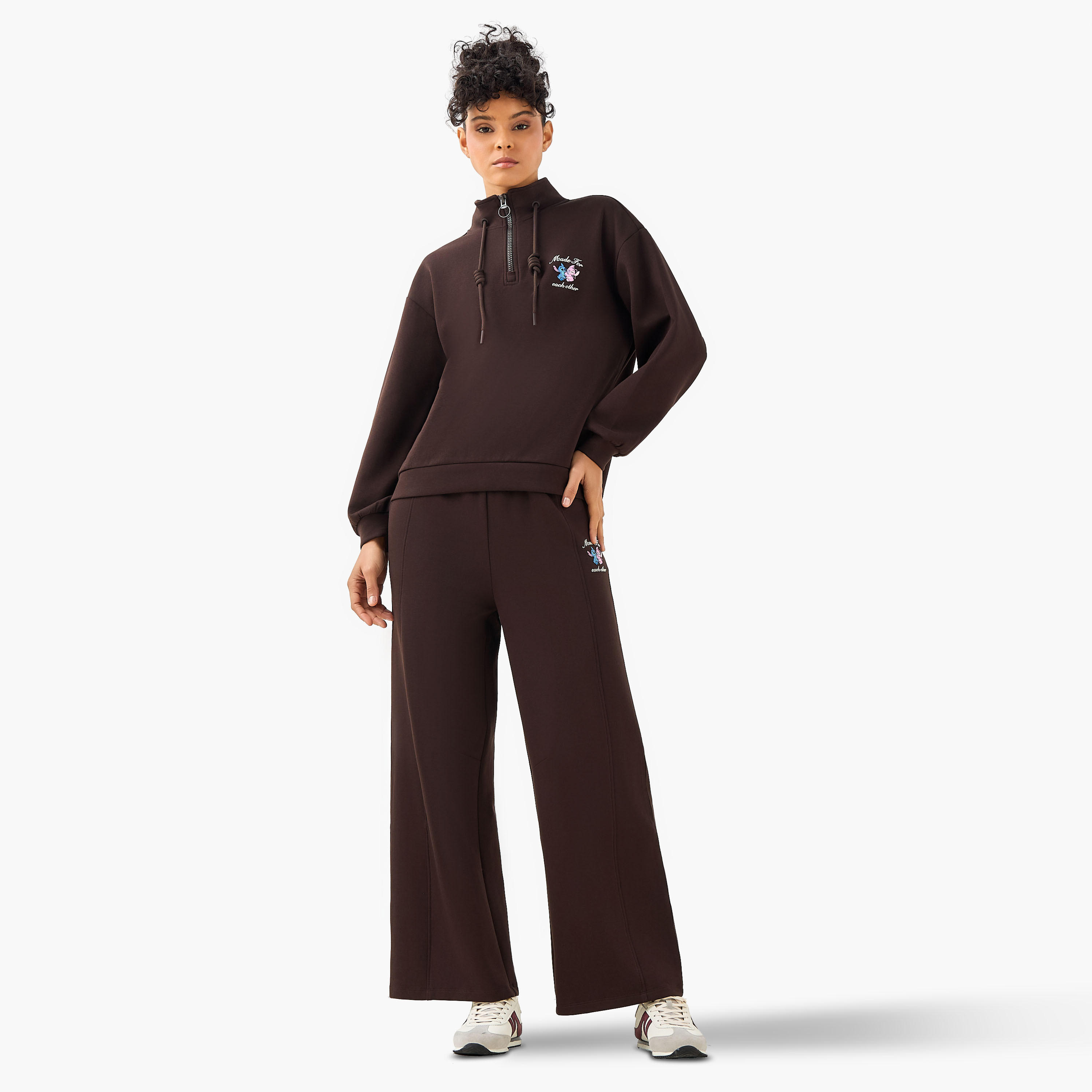 Lilo and Stitch Sweatshirt with Half Zip -women-clothing-coordsets-image-2