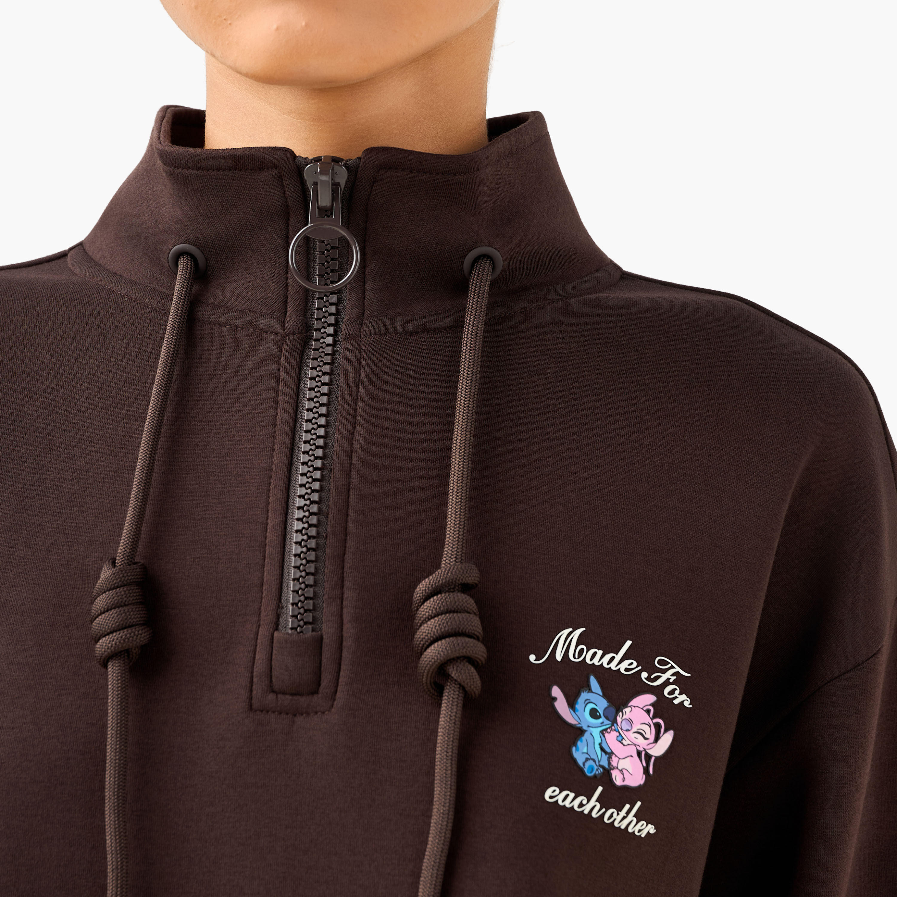 Lilo and Stitch Sweatshirt with Half Zip -women-clothing-coordsets-image-4
