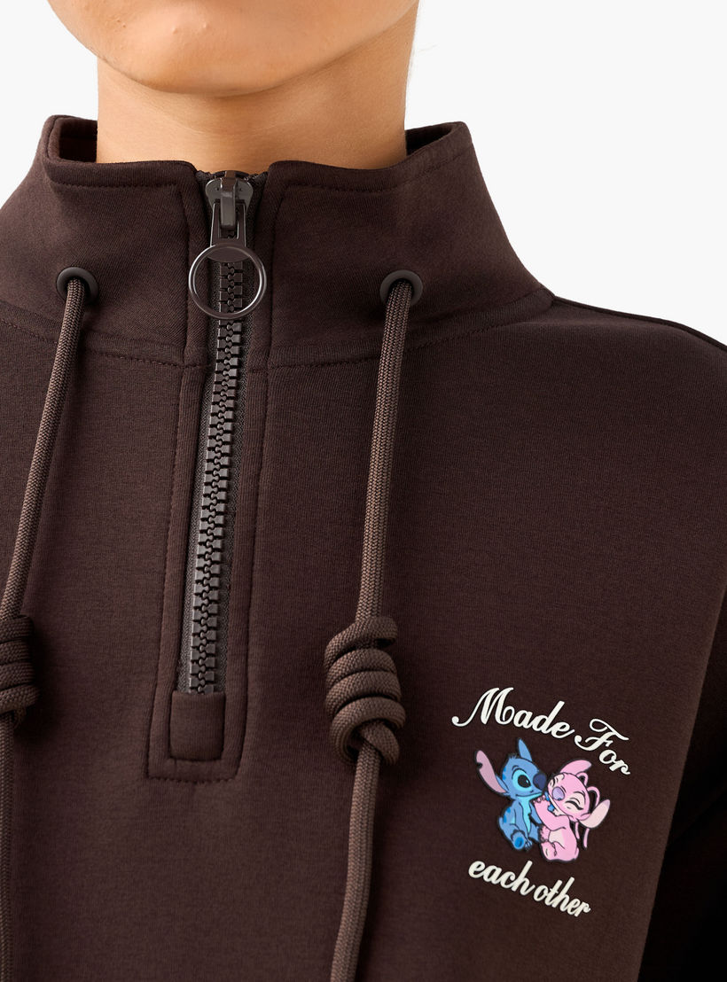 Lilo and Stitch Sweatshirt with Half Zip -women-clothing-coordsets-image-4
