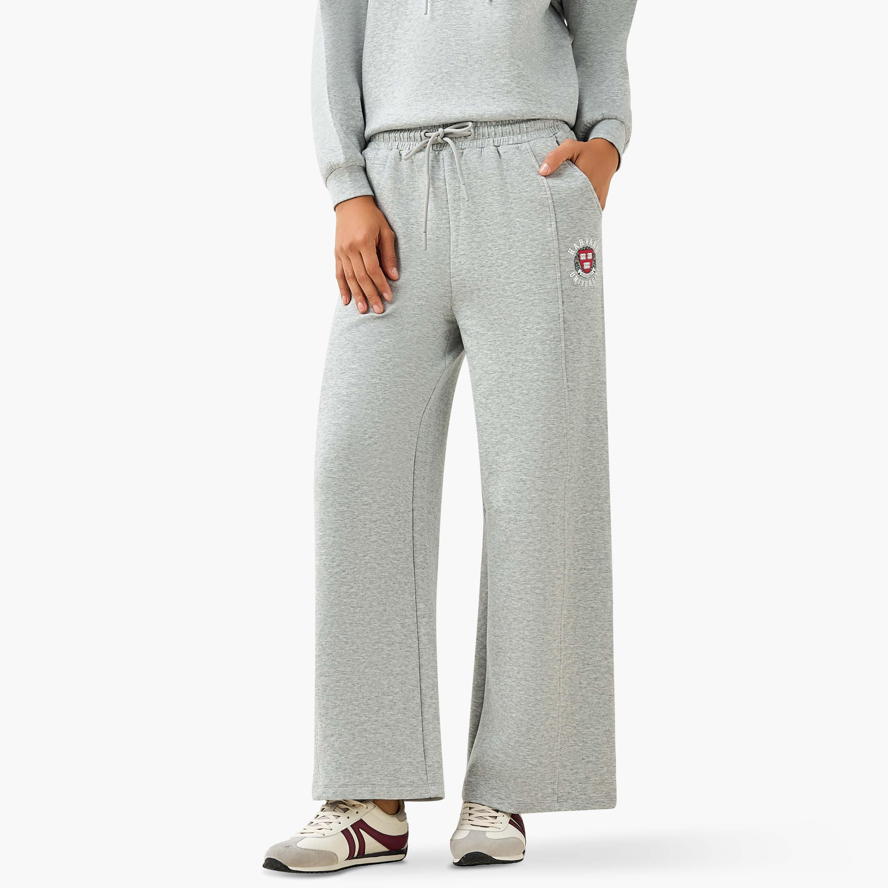 Harvard University Relaxed Fit Comfort Waist Cotton Track Pants-women-clothing-coordsets-image-2