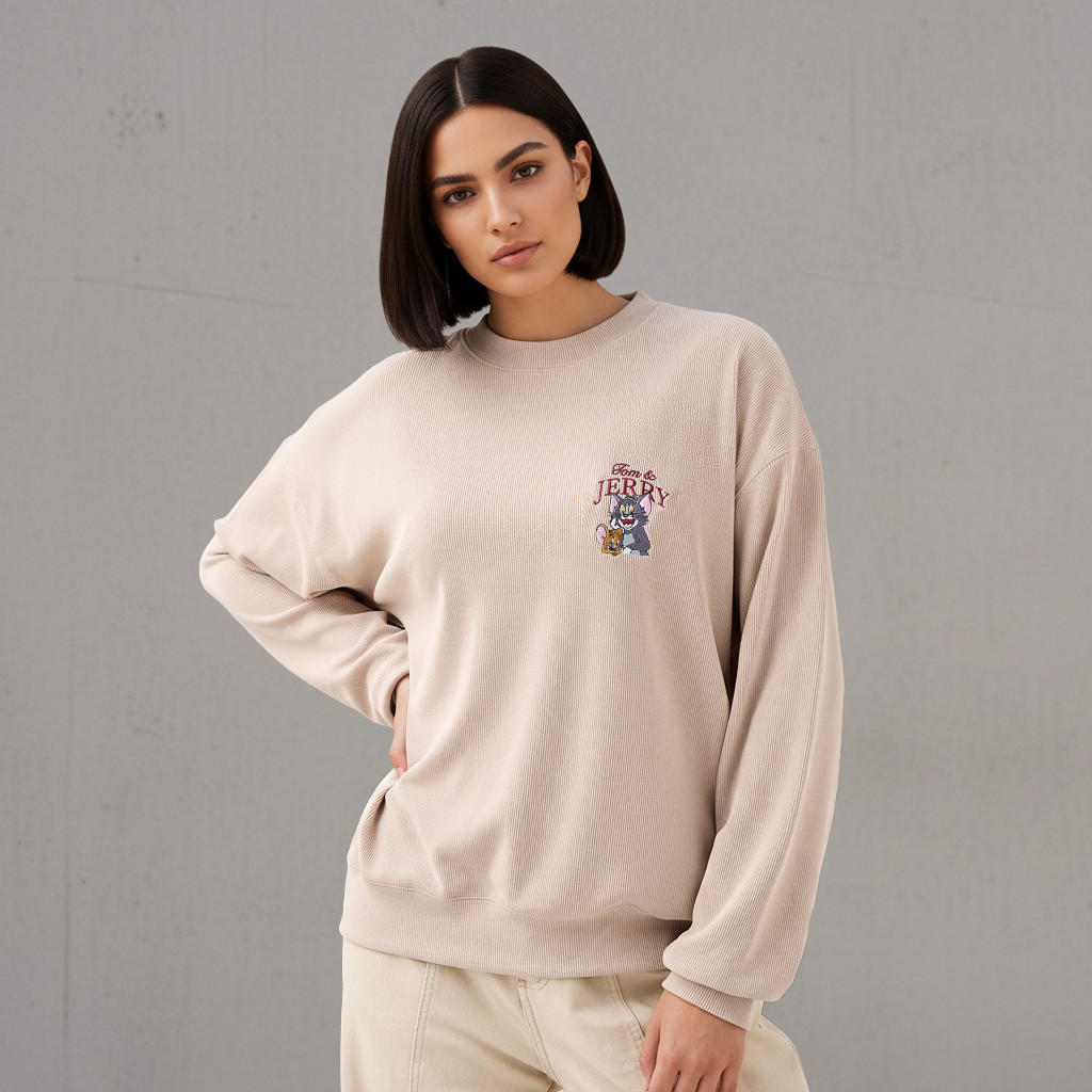 سويت شيرت أوفر سايز توم وجيري-women-clothing-coordsets-image-5
