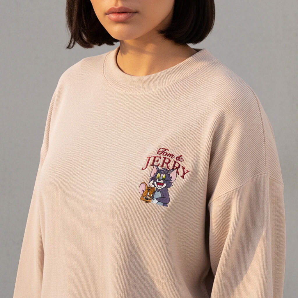 سويت شيرت أوفر سايز توم وجيري-women-clothing-coordsets-image-2
