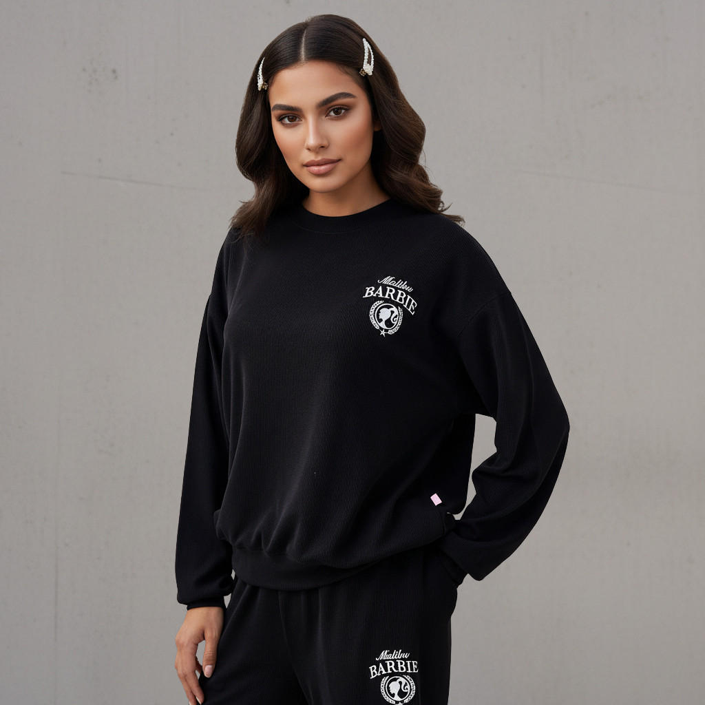 Barbie Oversized Sweatshirt-women-clothing-coordsets-image-1