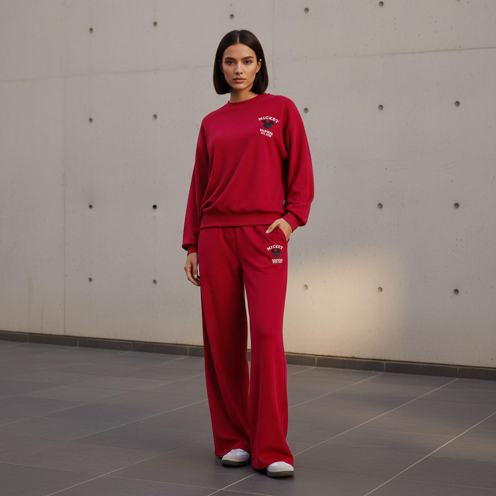 سويت شيرت أوفر سايز بطبعة ميكي ماوس-women-clothing-coordsets-image-4