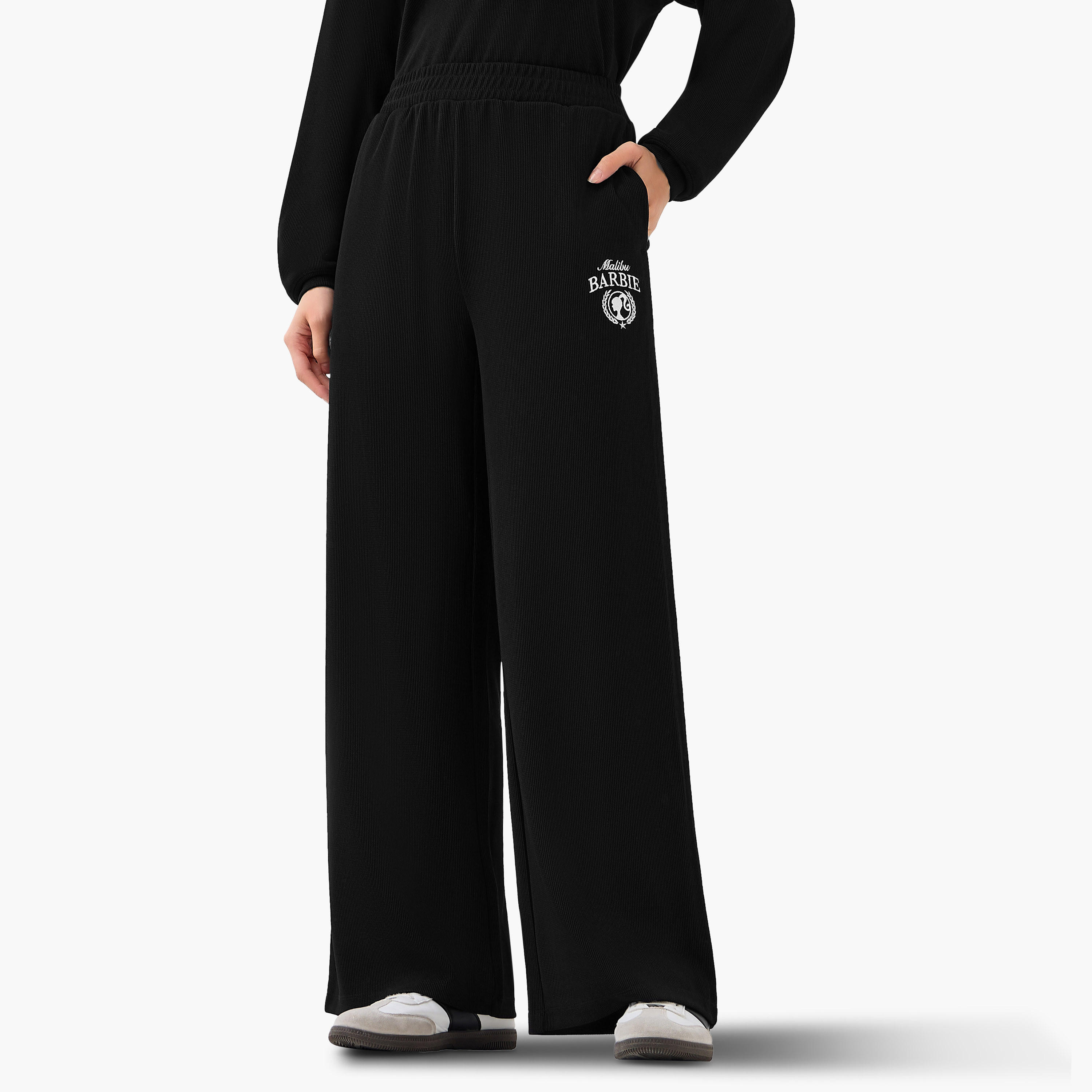 بنطلون رياضي باربي بخصر مريح-women-clothing-bottoms-joggers-image-2