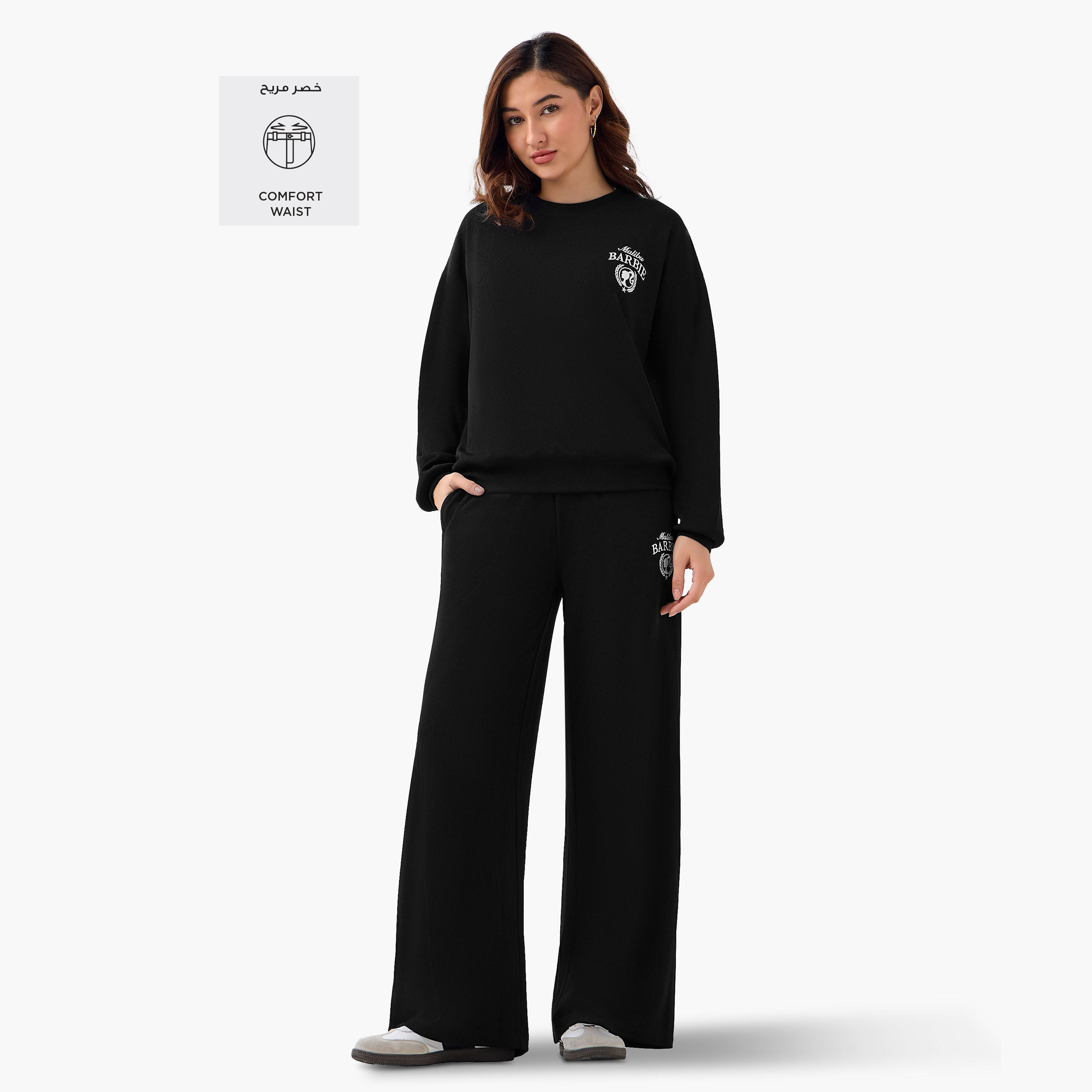 بنطلون رياضي باربي بخصر مريح-women-clothing-bottoms-joggers-image-3