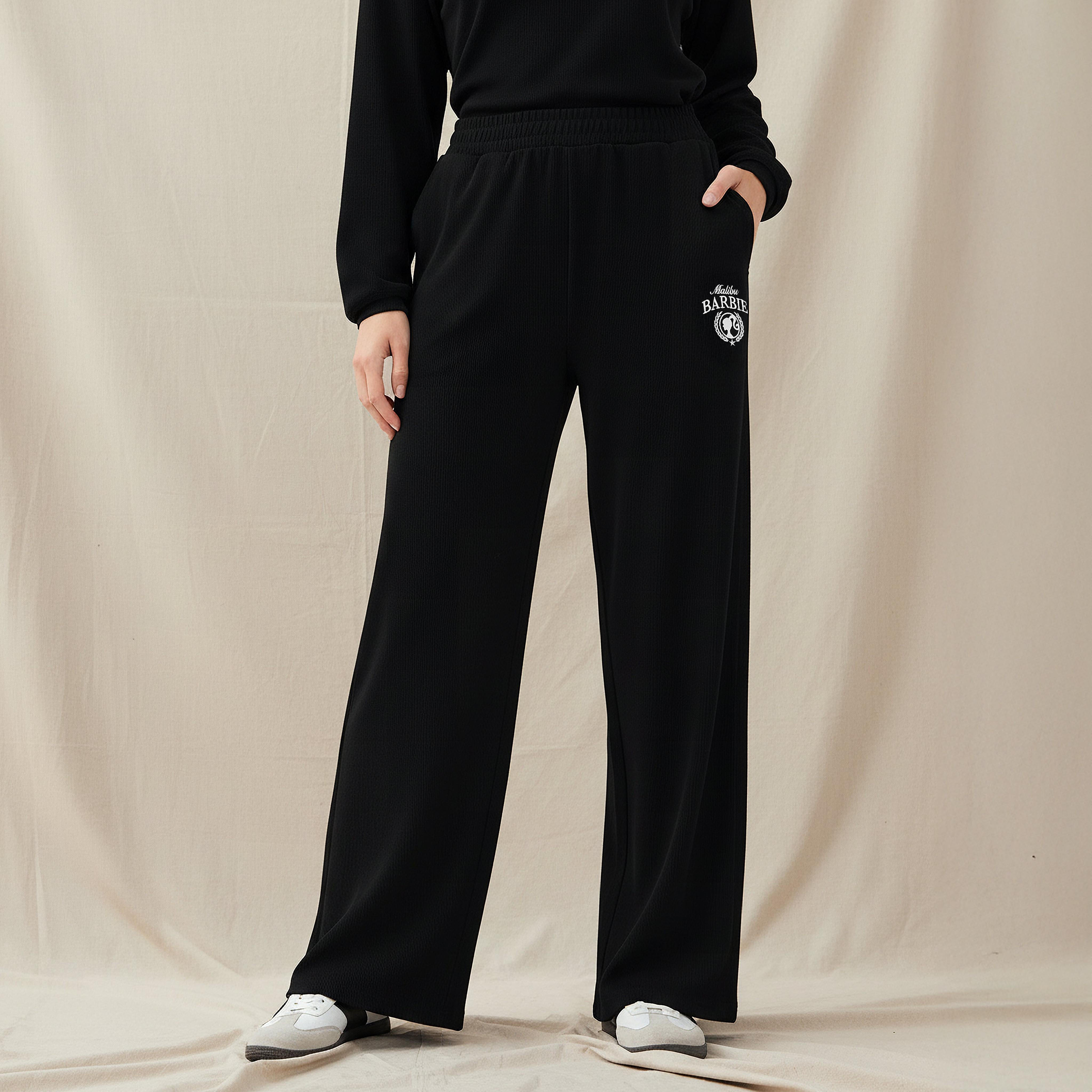 بنطلون رياضي باربي بخصر مريح-women-clothing-bottoms-joggers-image-1