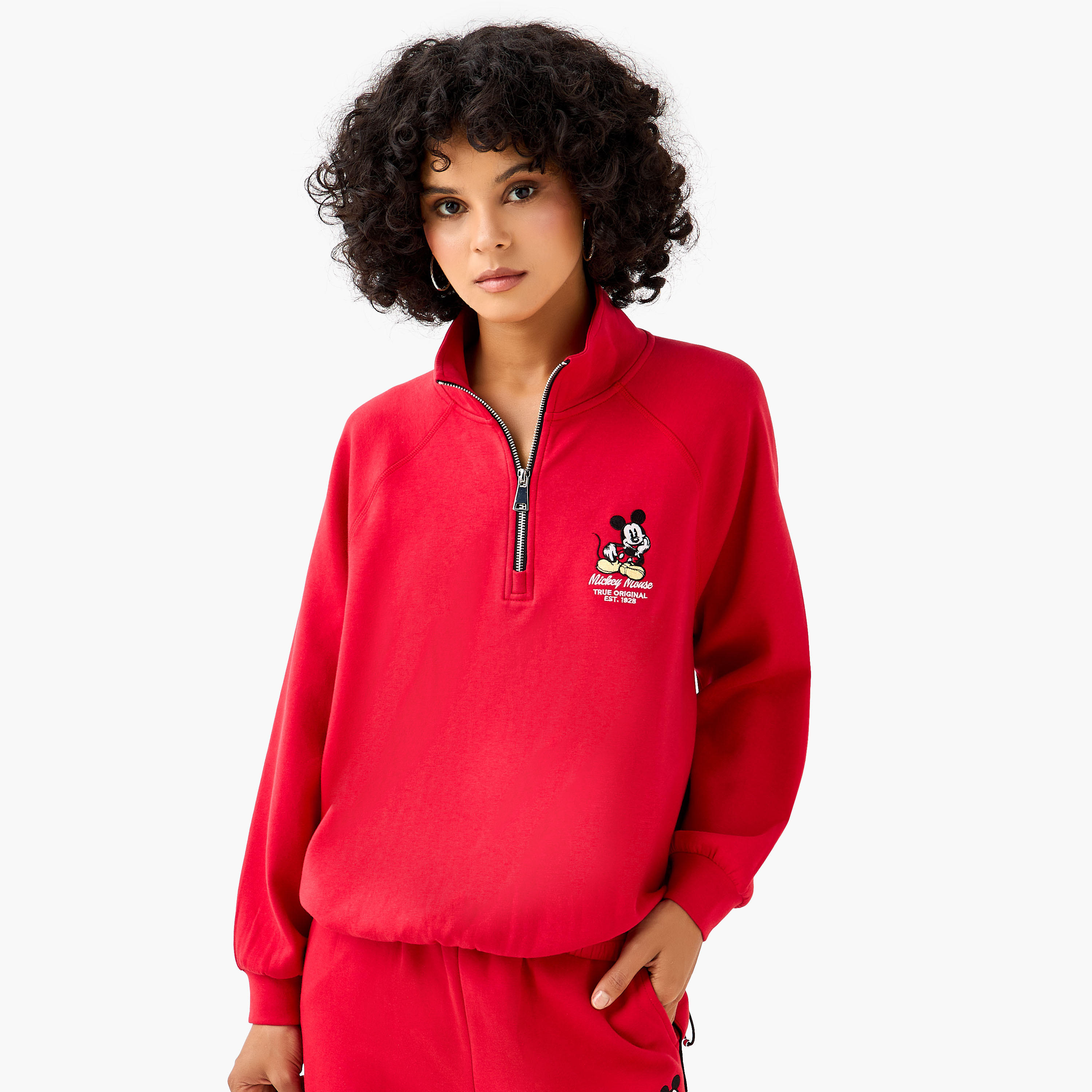 سويت شيرت ميكي ماوس بياقة عالية-women-clothing-coordsets-image-5