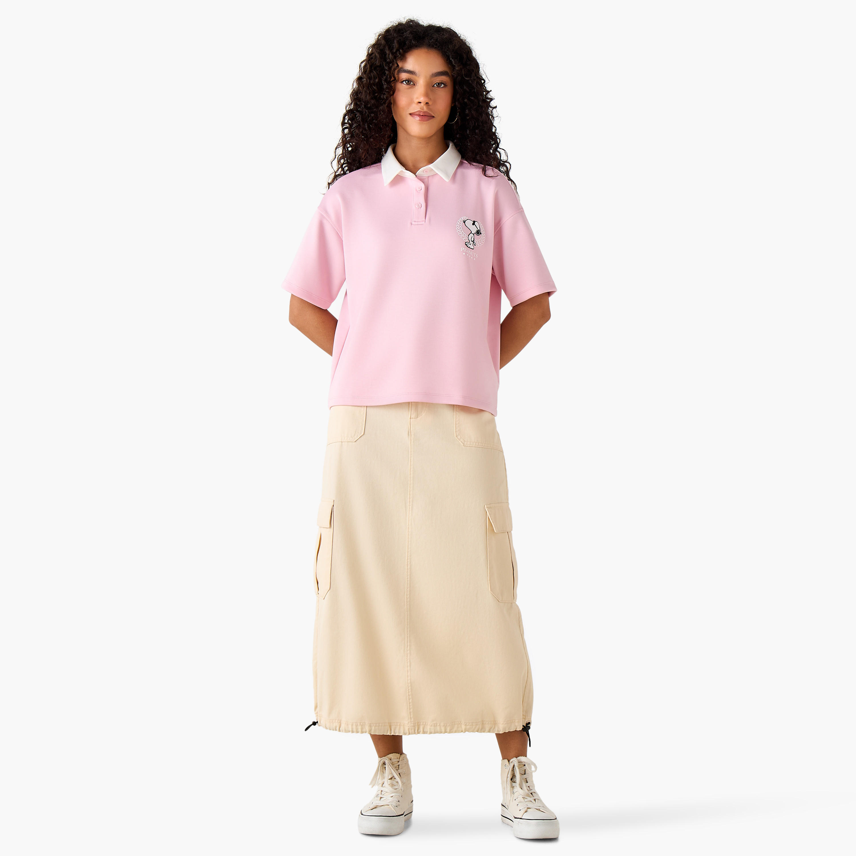 Snoopy Cotton Polo T-shirt-women-clothing-tshirts-image-4