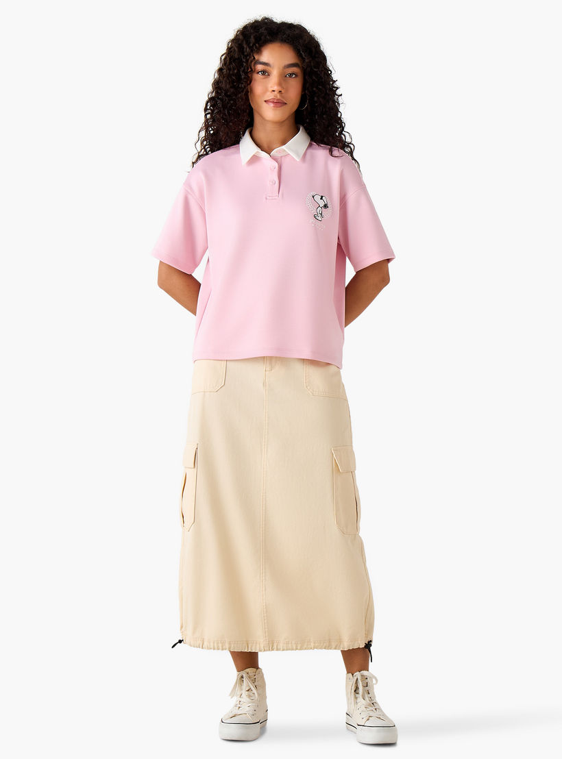 Snoopy Cotton Polo T-shirt-women-clothing-tshirts-image-4