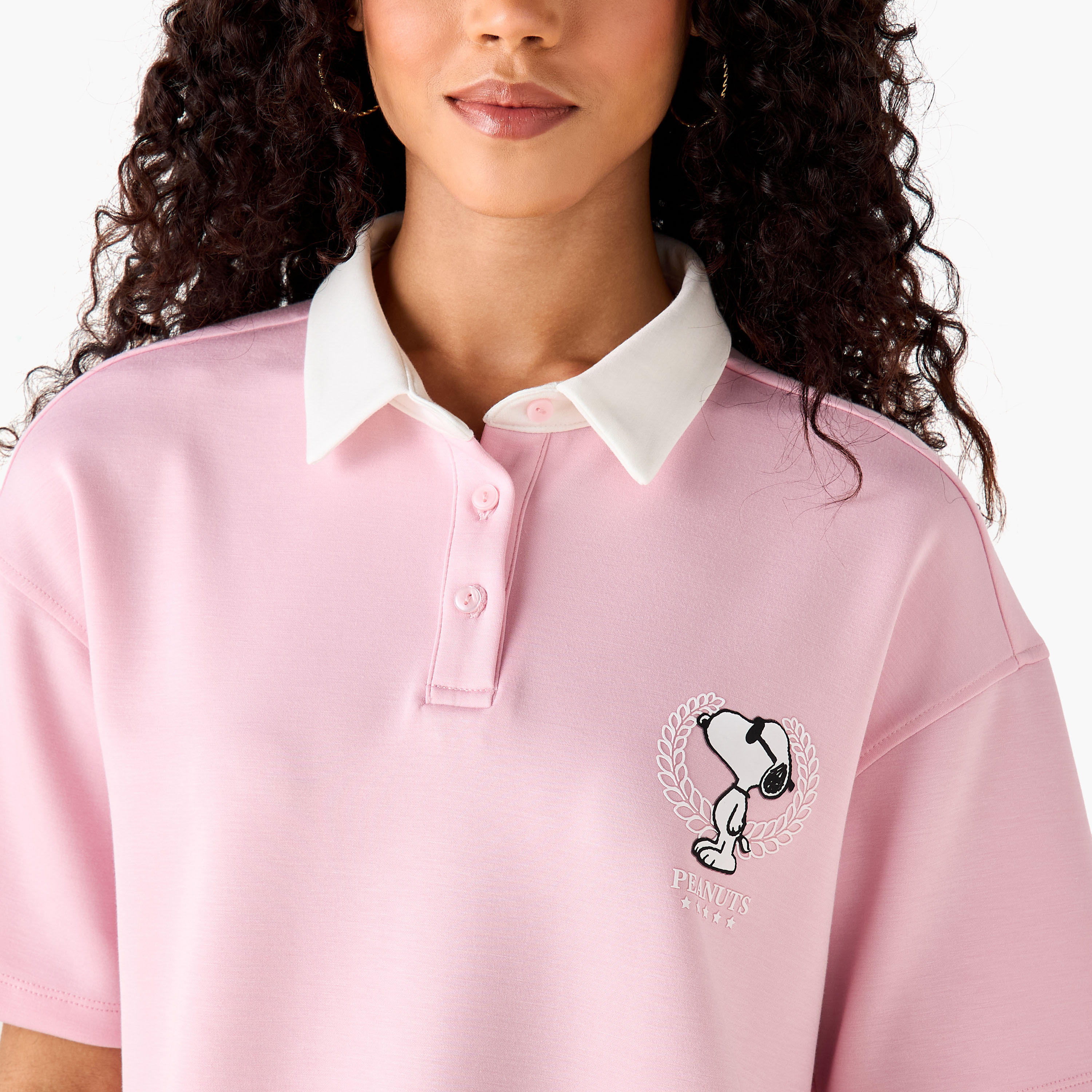 Snoopy Cotton Polo T-shirt-women-clothing-tshirts-image-6