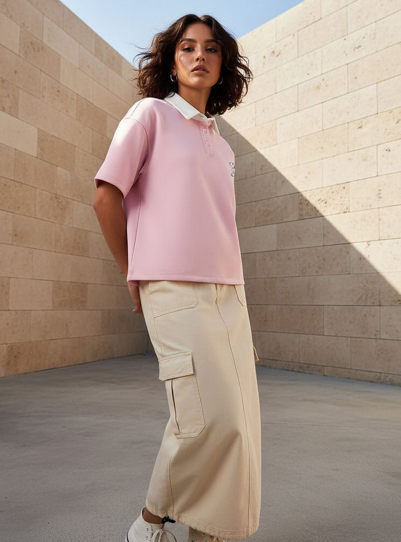 Snoopy Cotton Polo T-shirt-women-clothing-tshirts-image-2